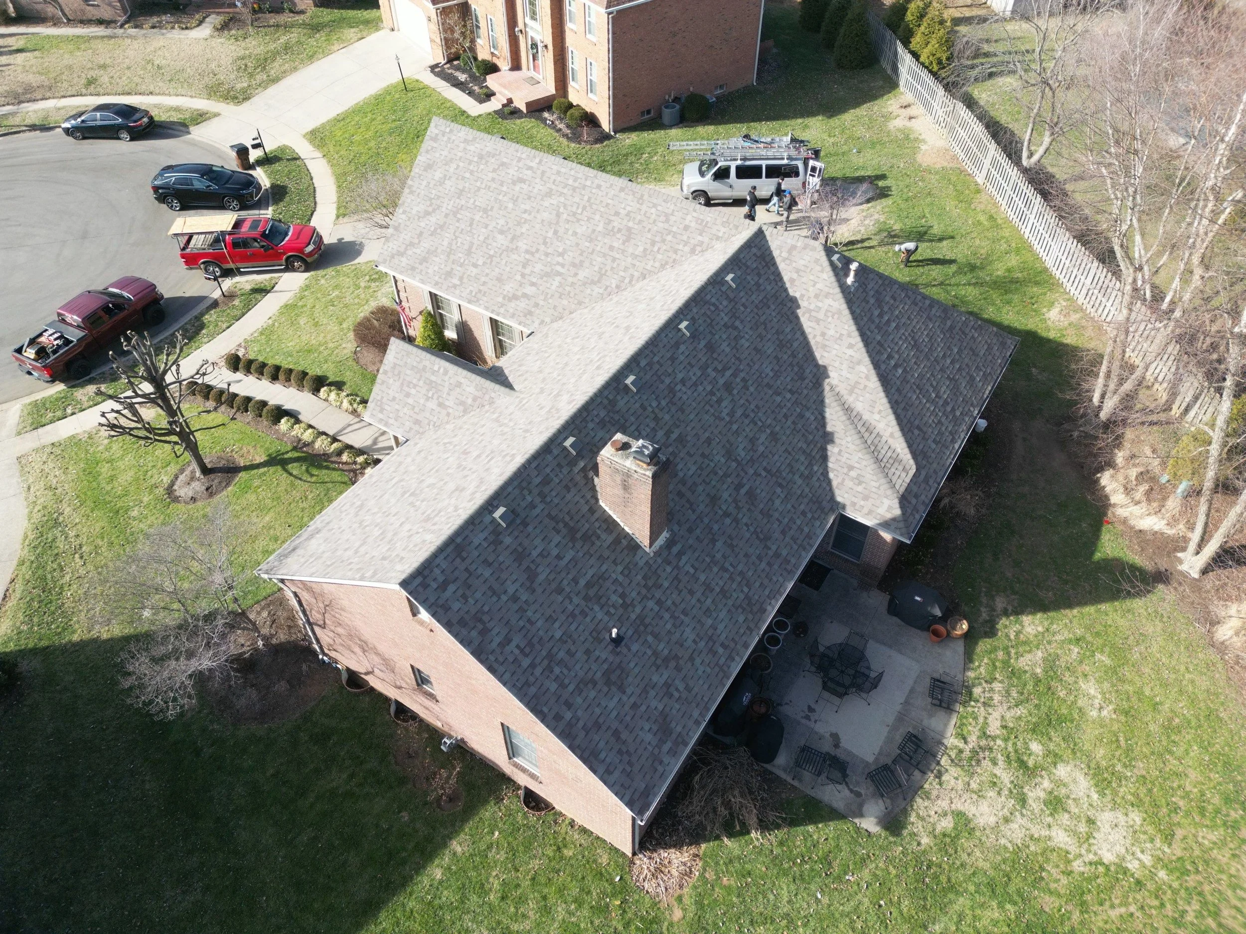 Residential roof replacement in Lexington KY completed by Roof Rx showing new asphalt shingle installation