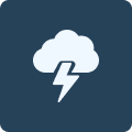 Icon of a cloud with a lightning bolt indicating storm or weather alert