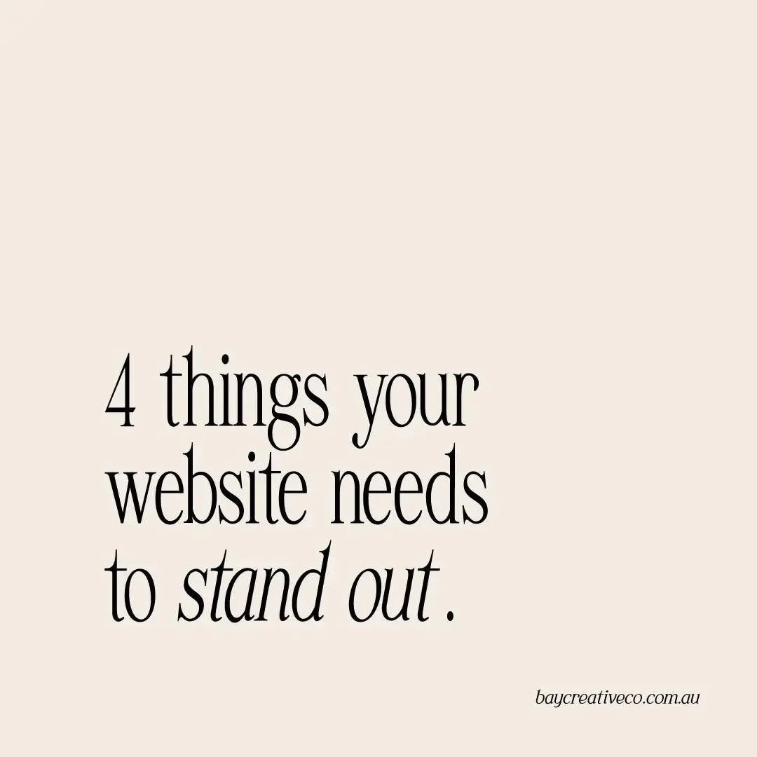 4 things your website needs to stand out 🤗

It's competitive out there, we know! But when you find your niche and your style you will also find your loyal customers. Here are 4 things that get you noticed amongst the crowd.

1.&nbsp; A modern, clean