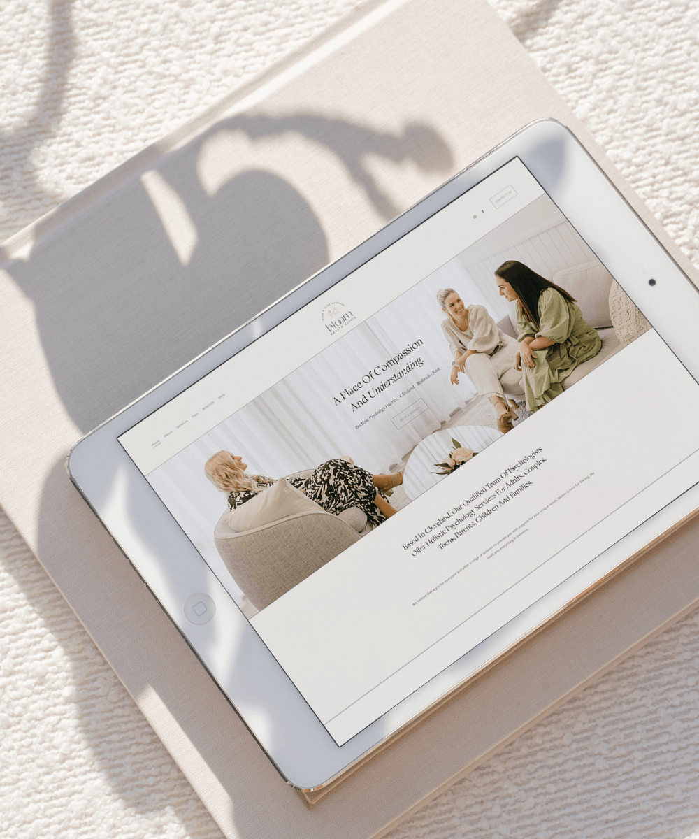 Image of ipad with Bloom Health Clinic homepage