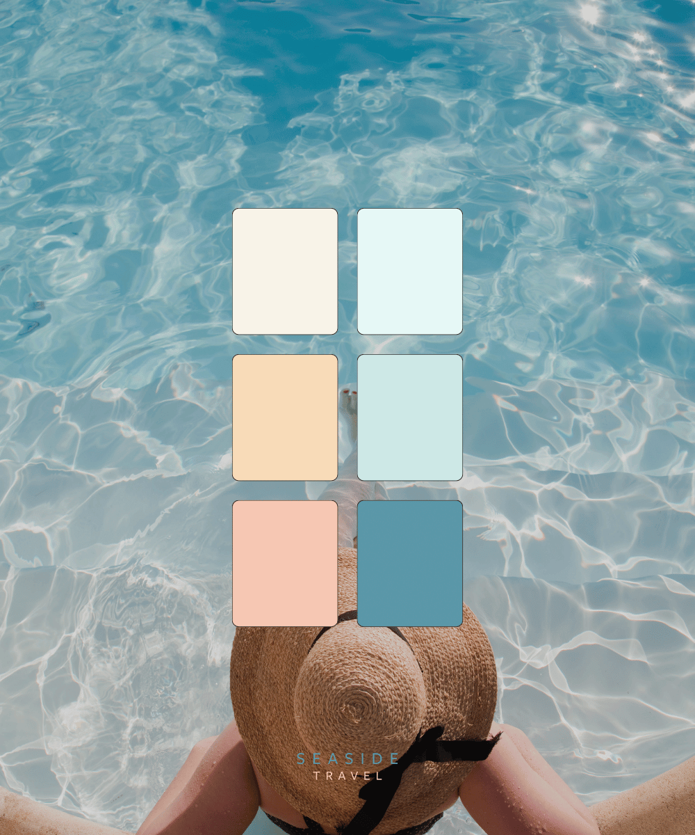 Colour palette image mock up for Seaside Travel