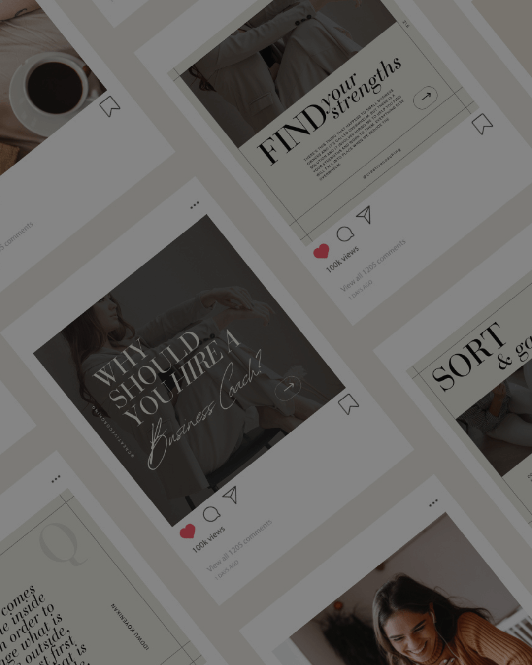 social media graphic posts in mock up