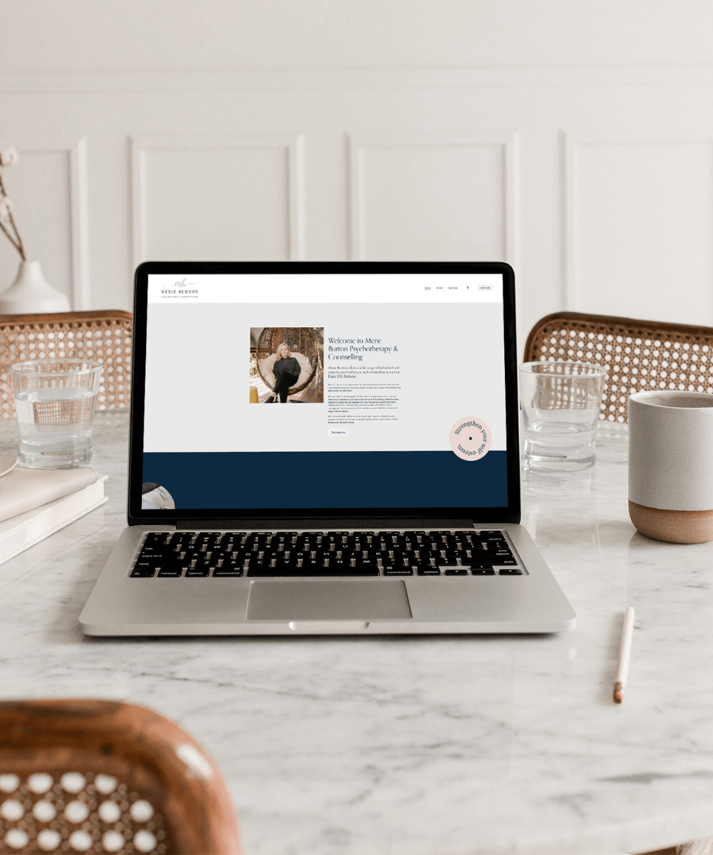 Macbook mock up for Merie Burton