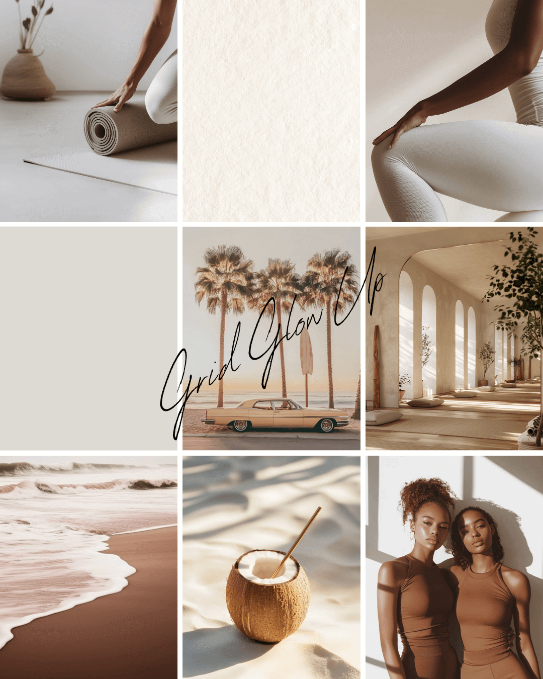 Neutral colours in insta grid mock up