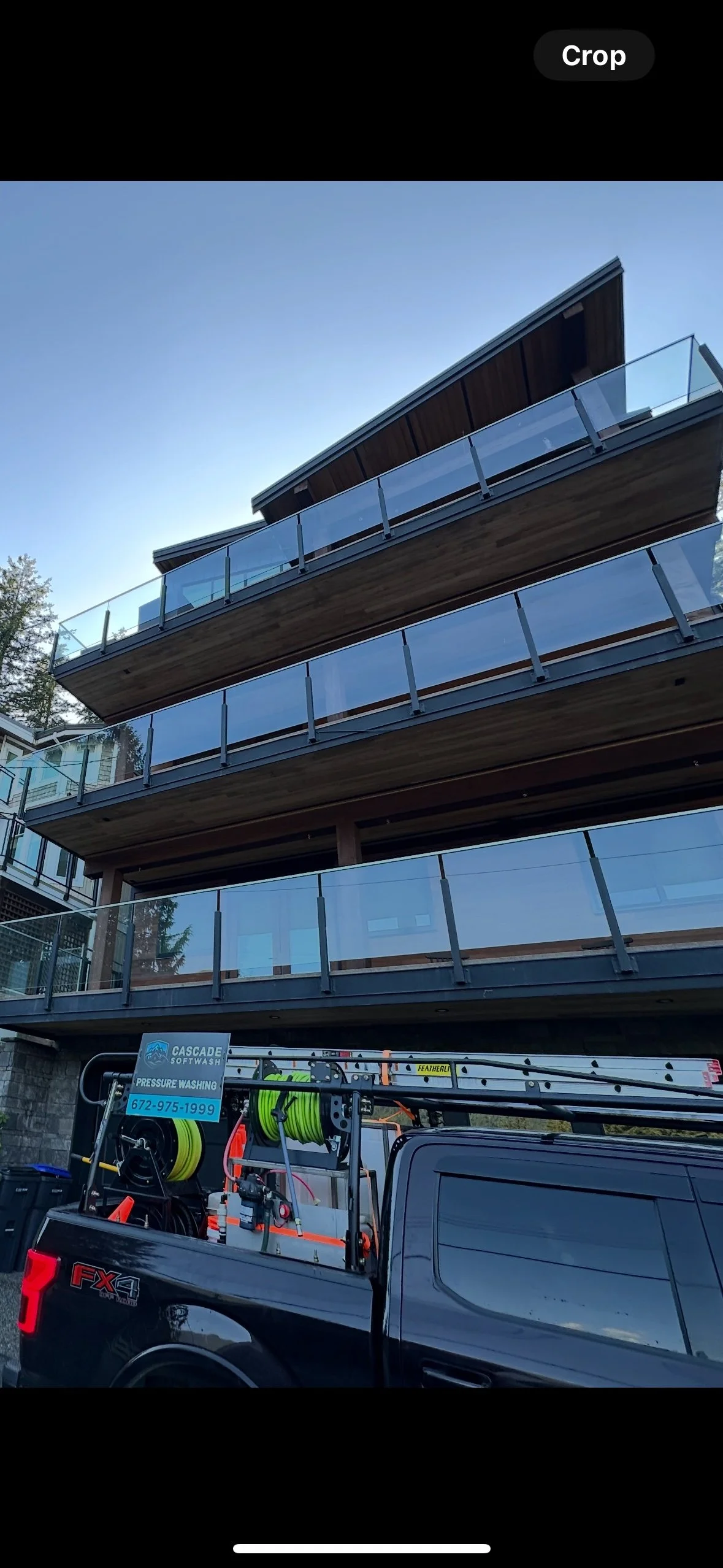 Cascade Softwash Work Truck on Site in the Fraser Valley | Pressure Washing Services