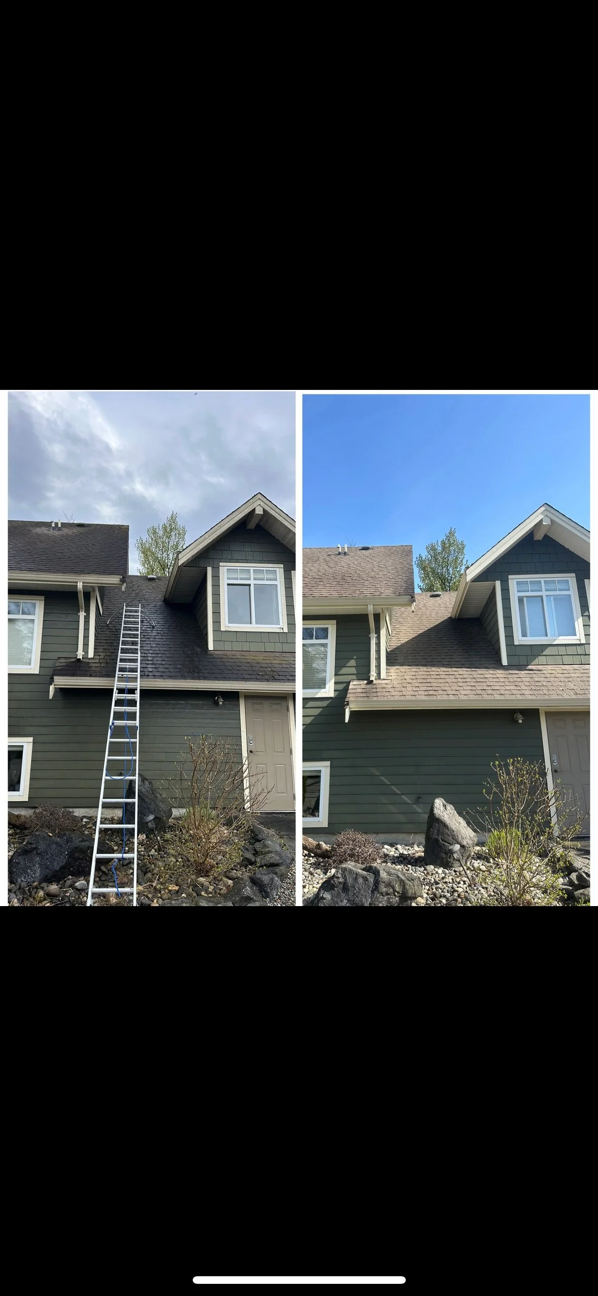 Roof Cleaning Before and After in Chilliwack BC | Soft Wash Roof Transformation by Cascade Softwash