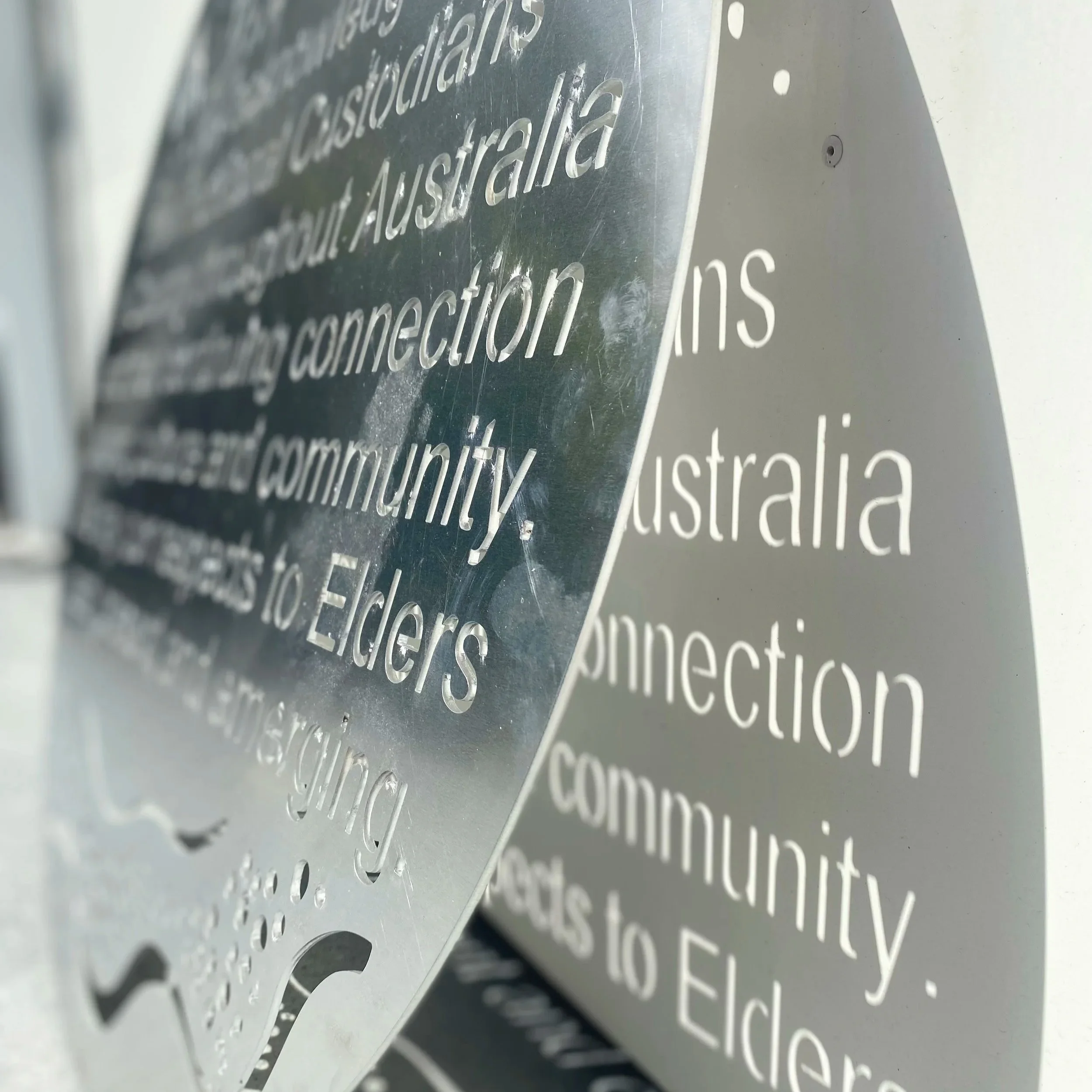 Urban Metal acknowledgement of country plaque