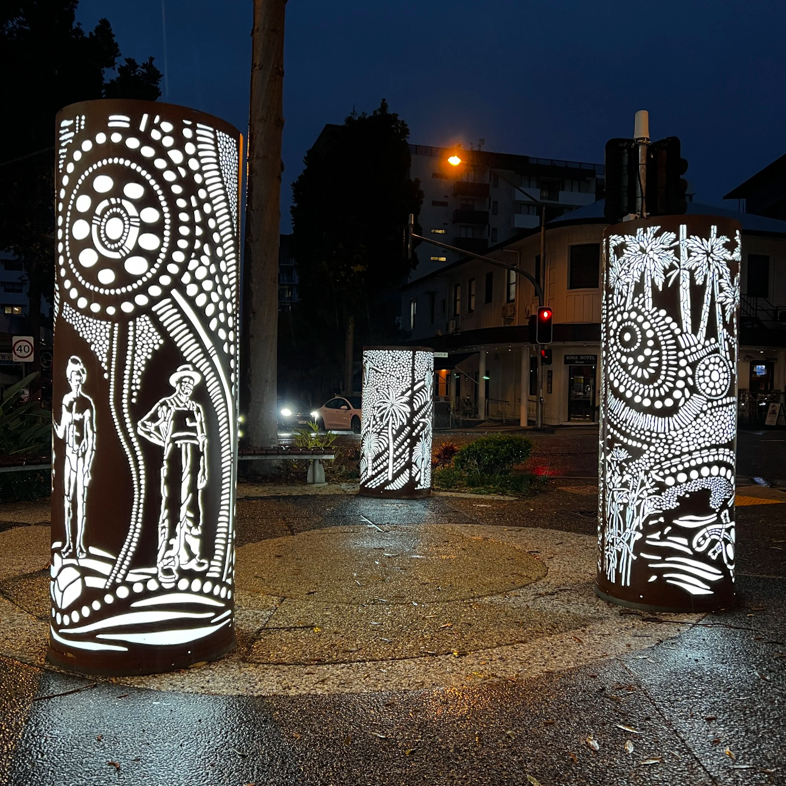 Urban Metal with Cre8tive Nations and First Nations artist Luke Mallie for Brisbane City Council Nundah project