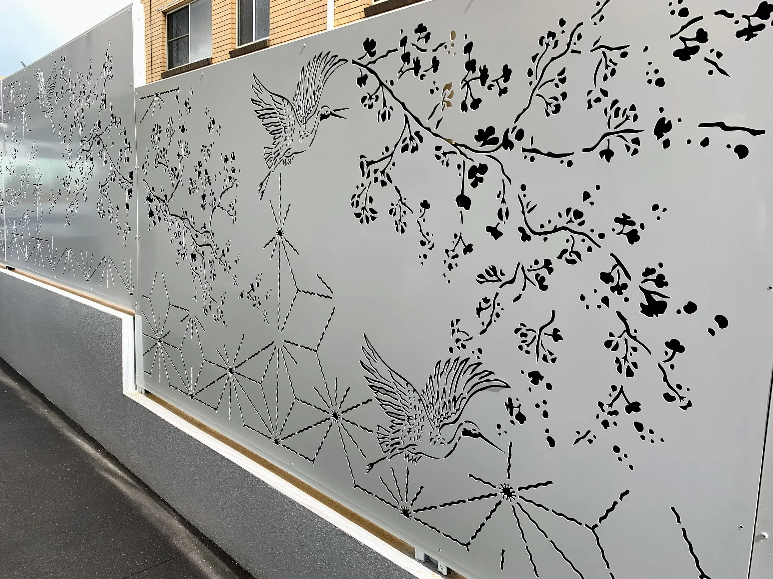 Privacy fence panels. laser cut . custom design Japanese inspired.