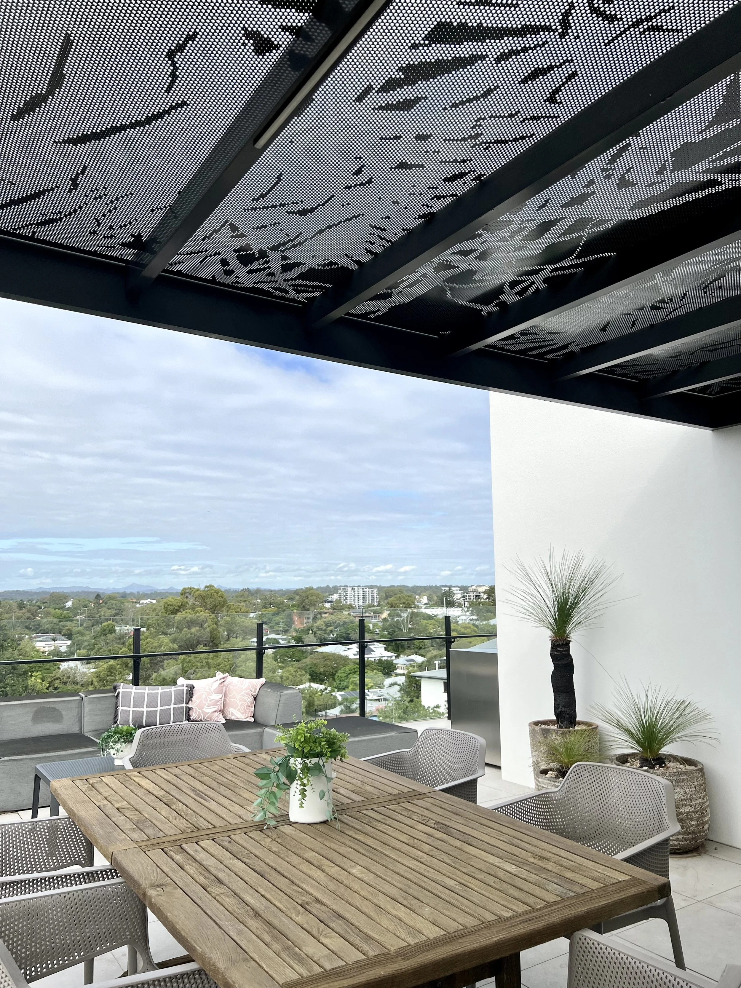 custom design perforated shade screens.