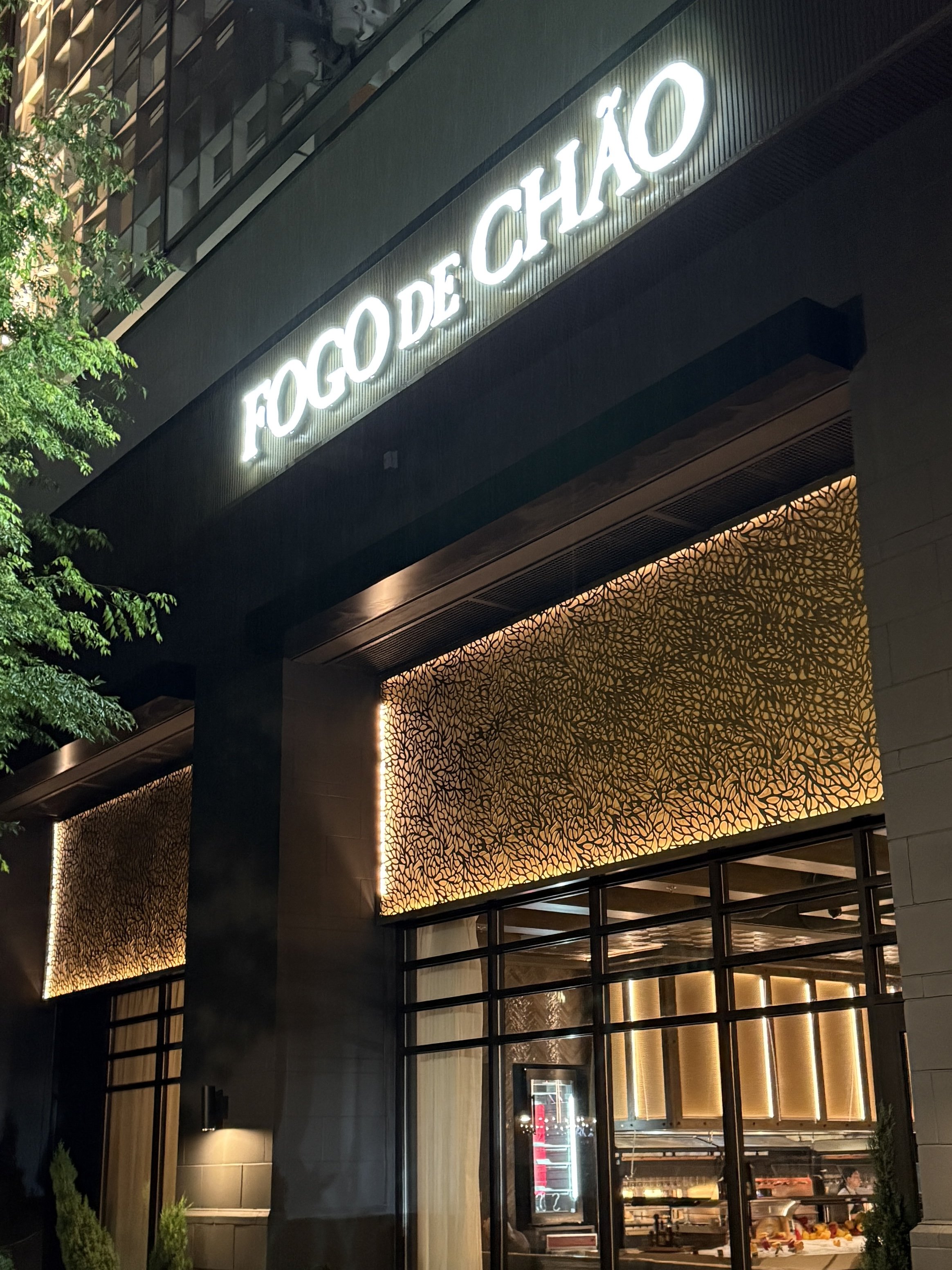Fogo De Chao Facade artwork feature panels. Commercial fit out. Restaurant laser cut screens