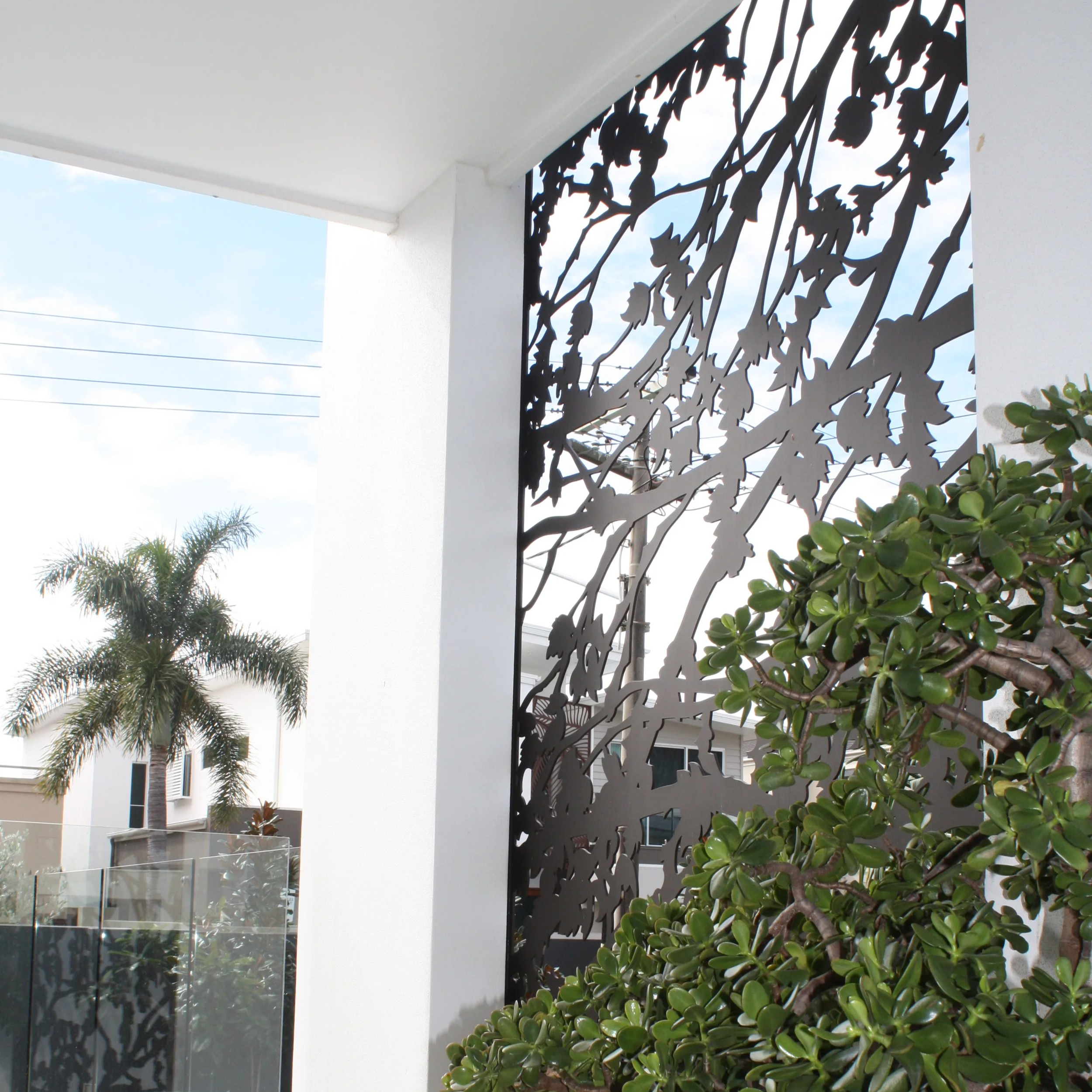 Urban Metal Breeze custom design tin Silver Birch design for Gold Coast private residence