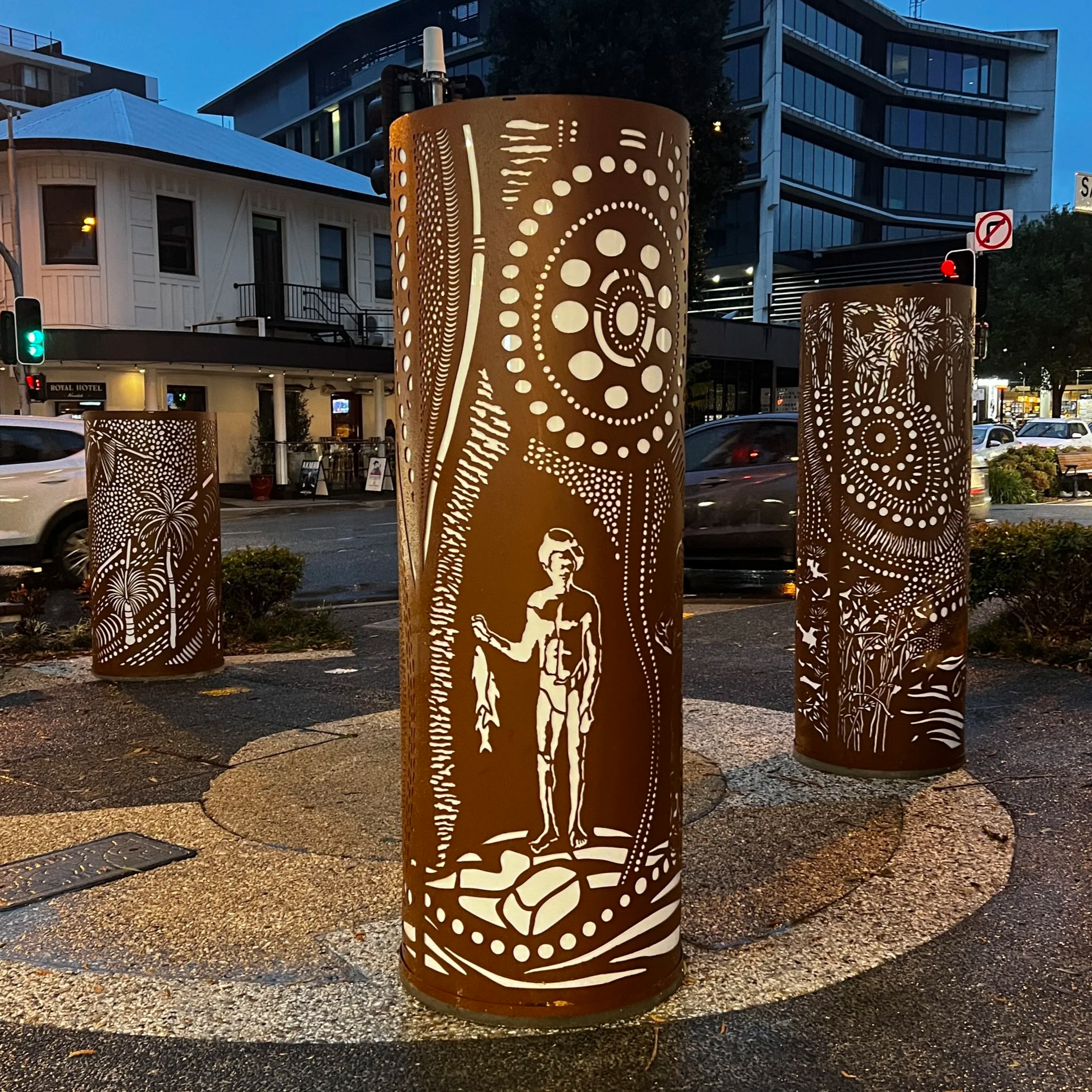 URban Metal with Cre8tive Nations and First Nations artist Luke Mallie for Brisbane City Council BCC Nundah Village project