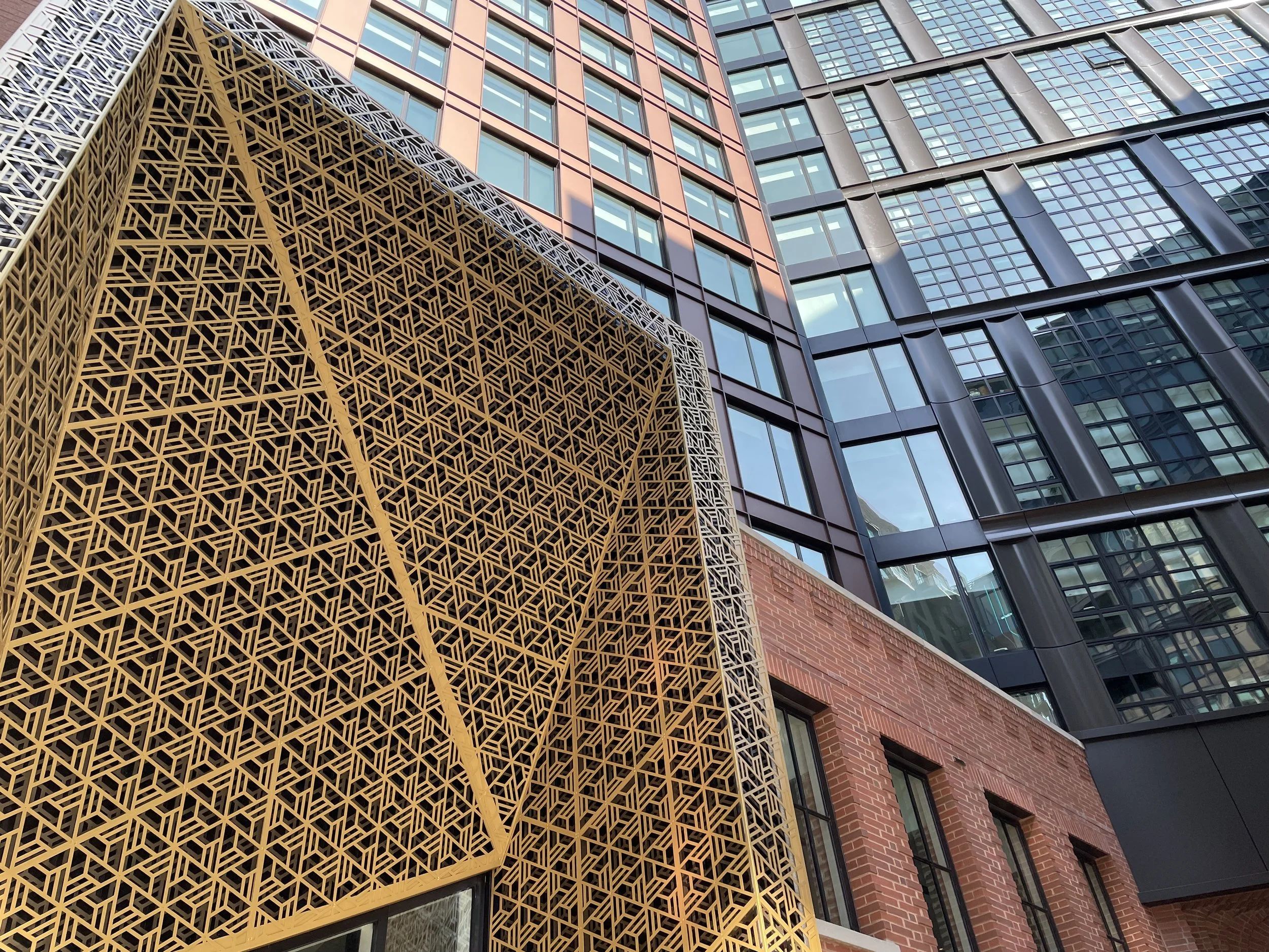 The Stacks DC for Handel Architects. Triple layered laser cut screens. Custom designed. Efesi design by Urban Metal