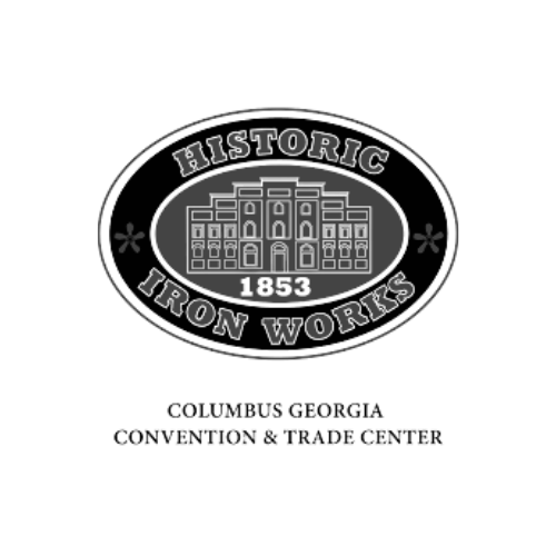 Circular logo with the words 'HISTORIC IRON WORKS' around the border and a blank center.