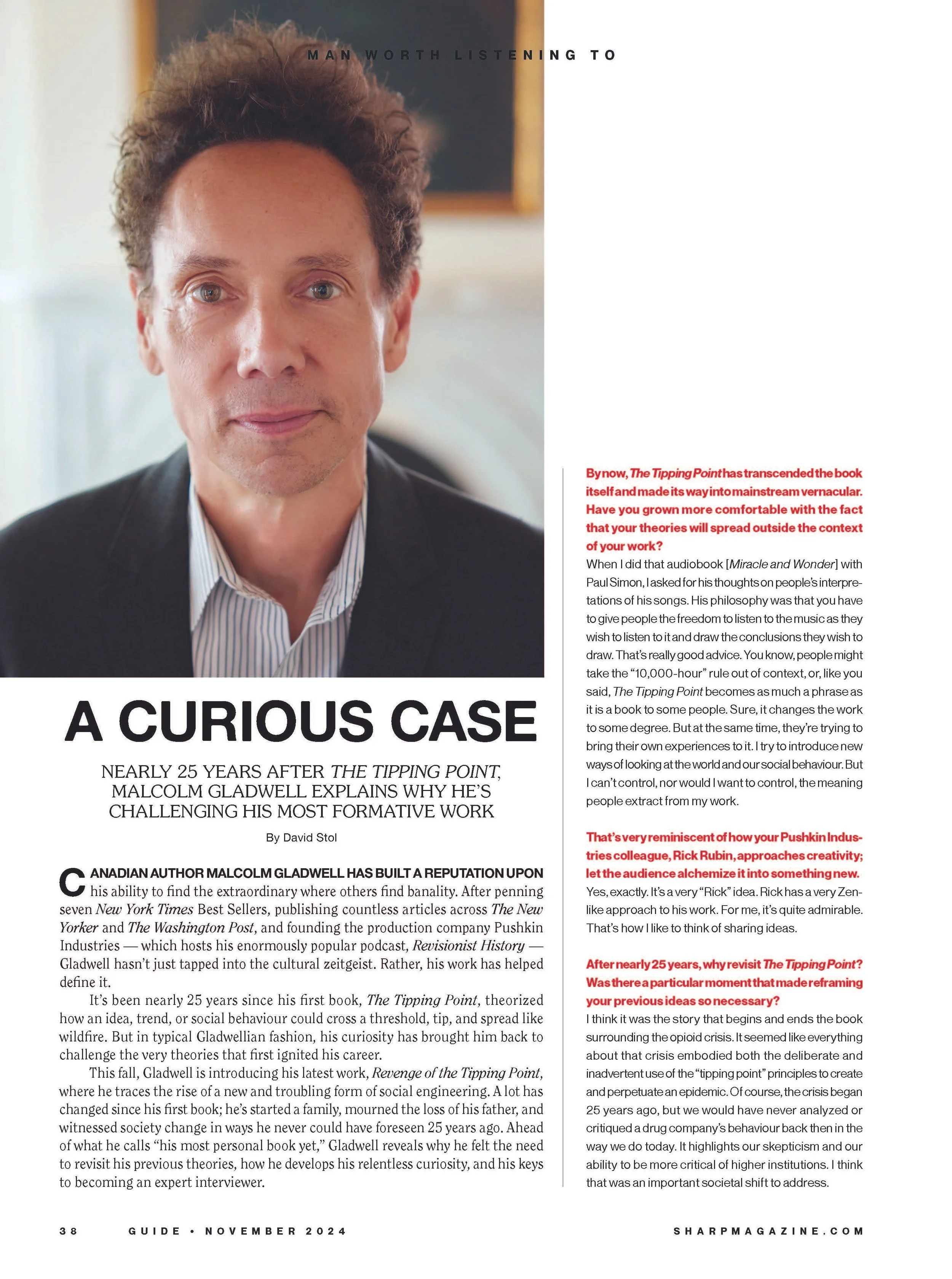 Malcolm Gladwell interview with SHARP Magazine.