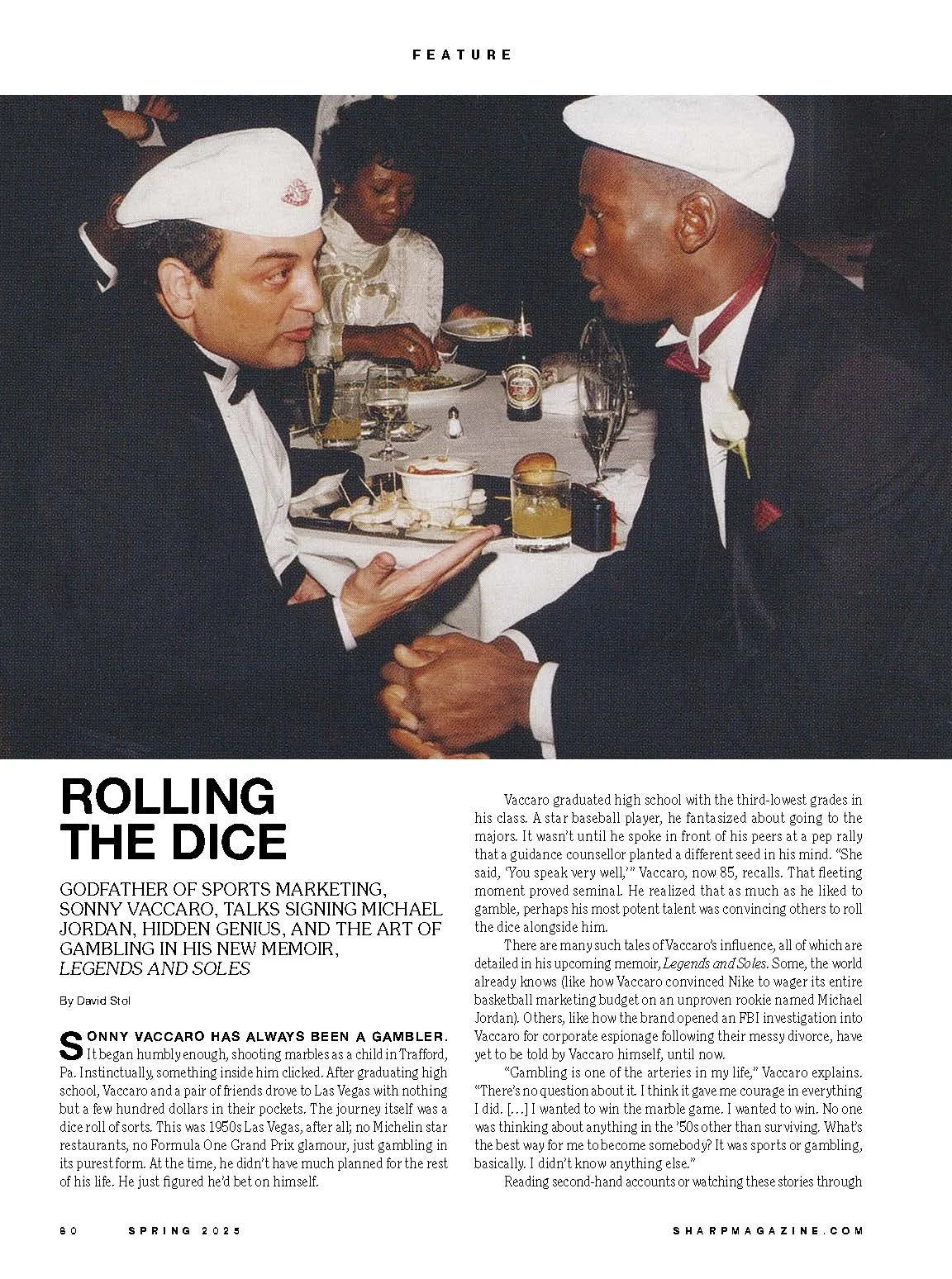 Page from an interview with former Nike executive Sonny Vaccaro.