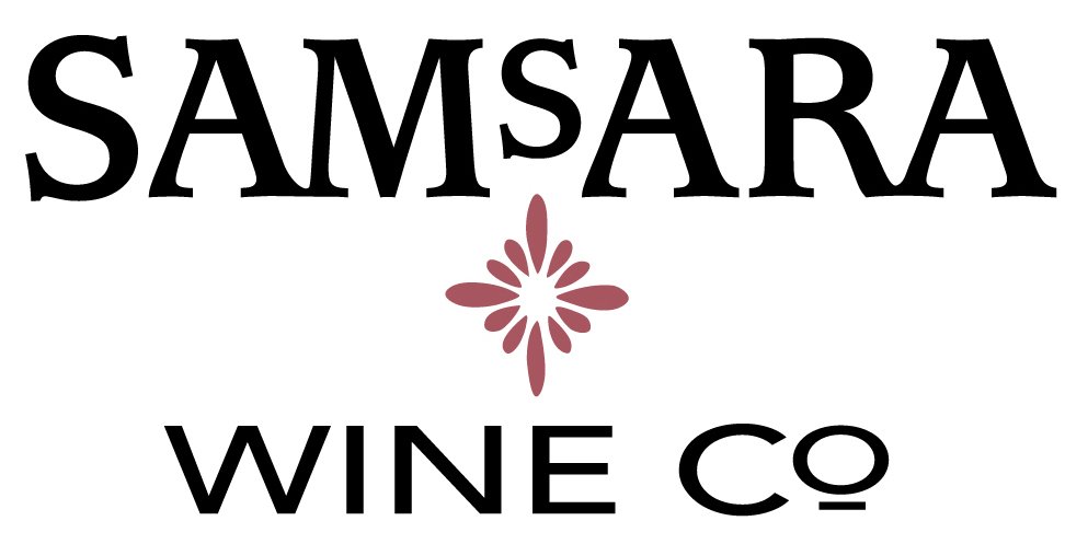 Logo for Samsara Wine Co featuring the text 'SAMARA' at the top, a decorative wine-related symbol in the center, and 'WINE CO' at the bottom.