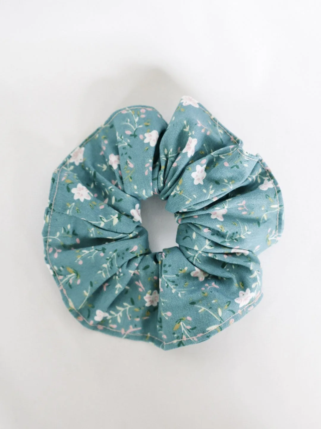 Teal Wildflower Scrunchie