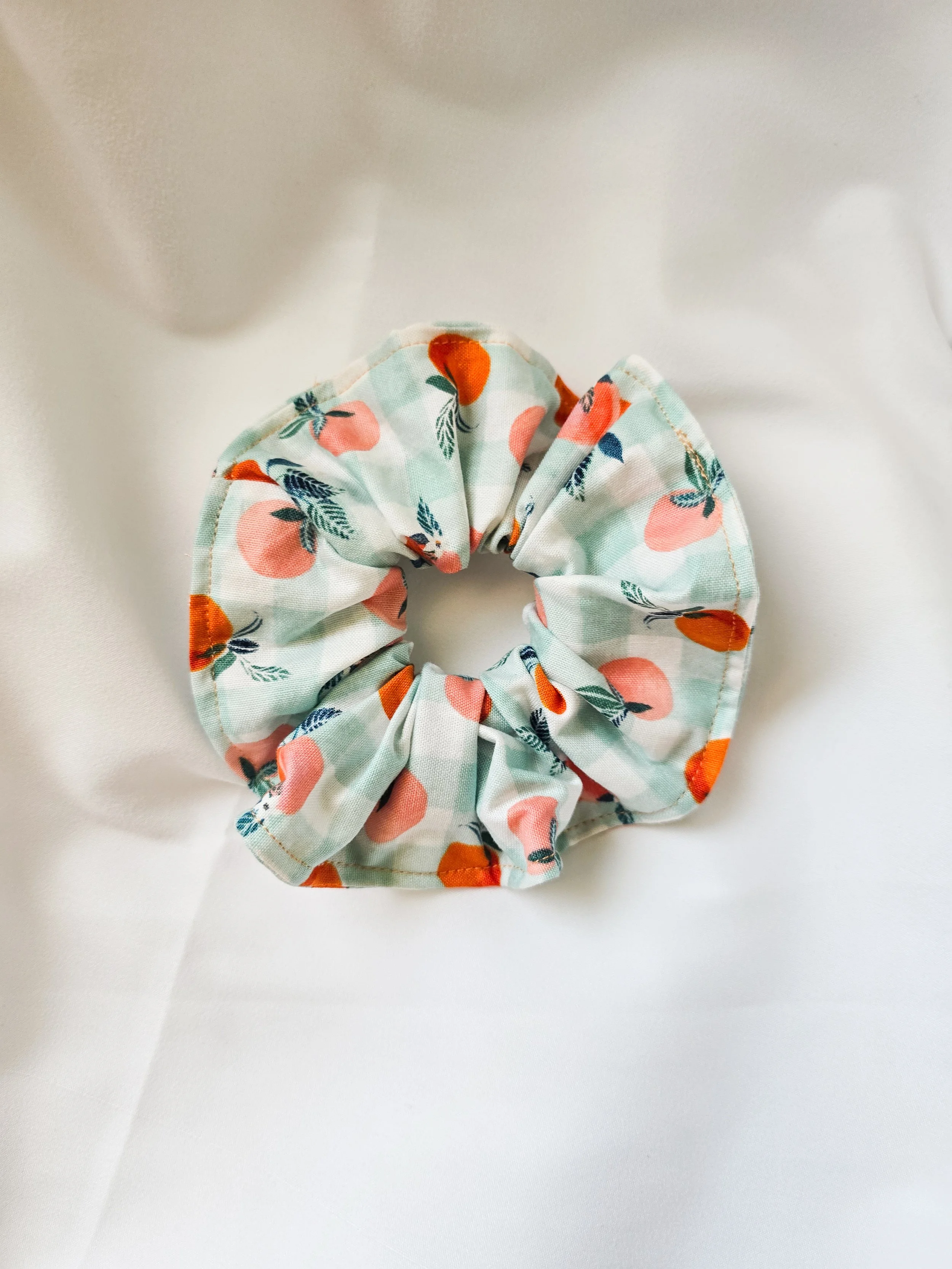 Orange Gingham Scrunchie