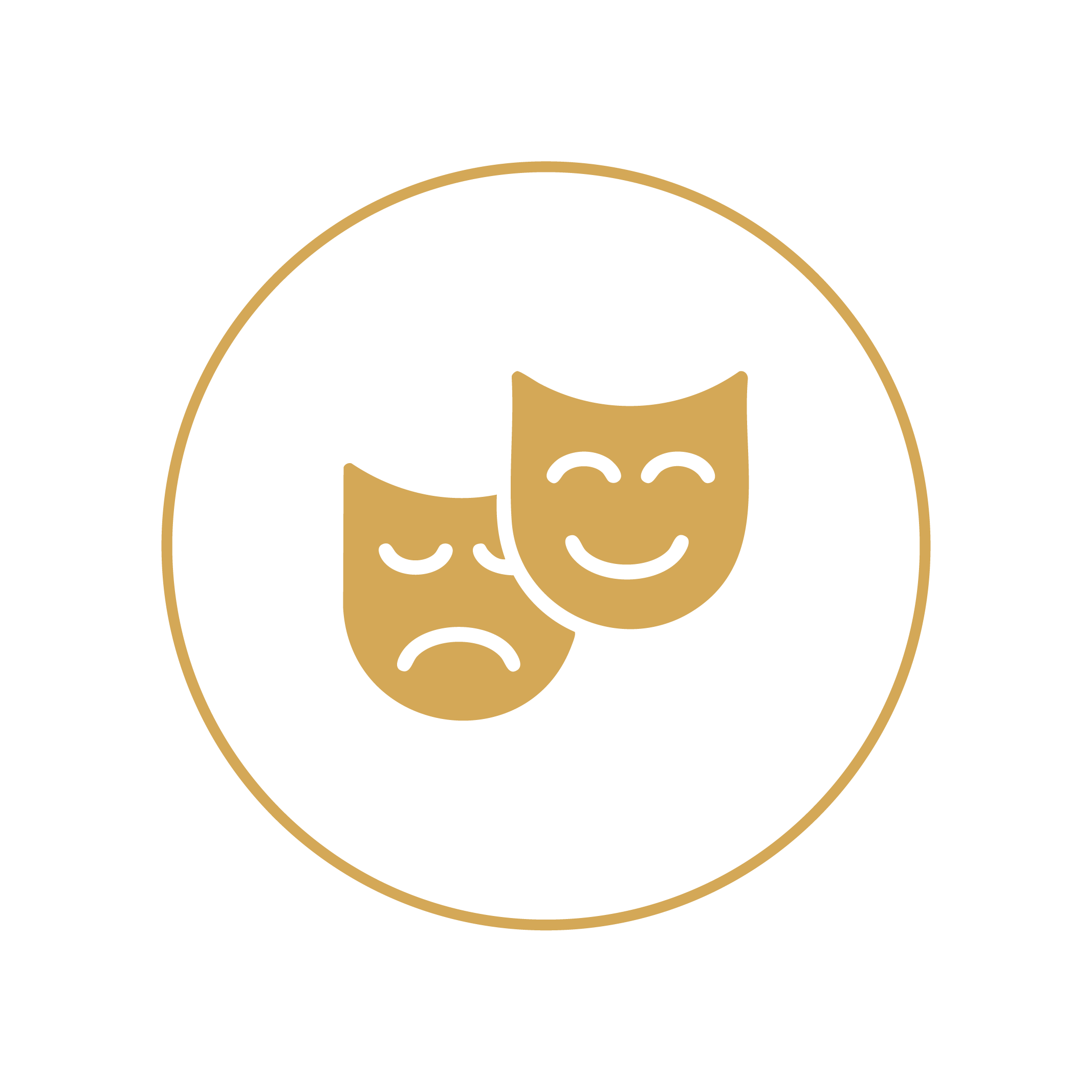 Icon of two faces, one sad and one happy, representing emotional change or mood.