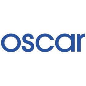 The image shows the Oscar statuette with the word 'Oscar' written in blue text below it.