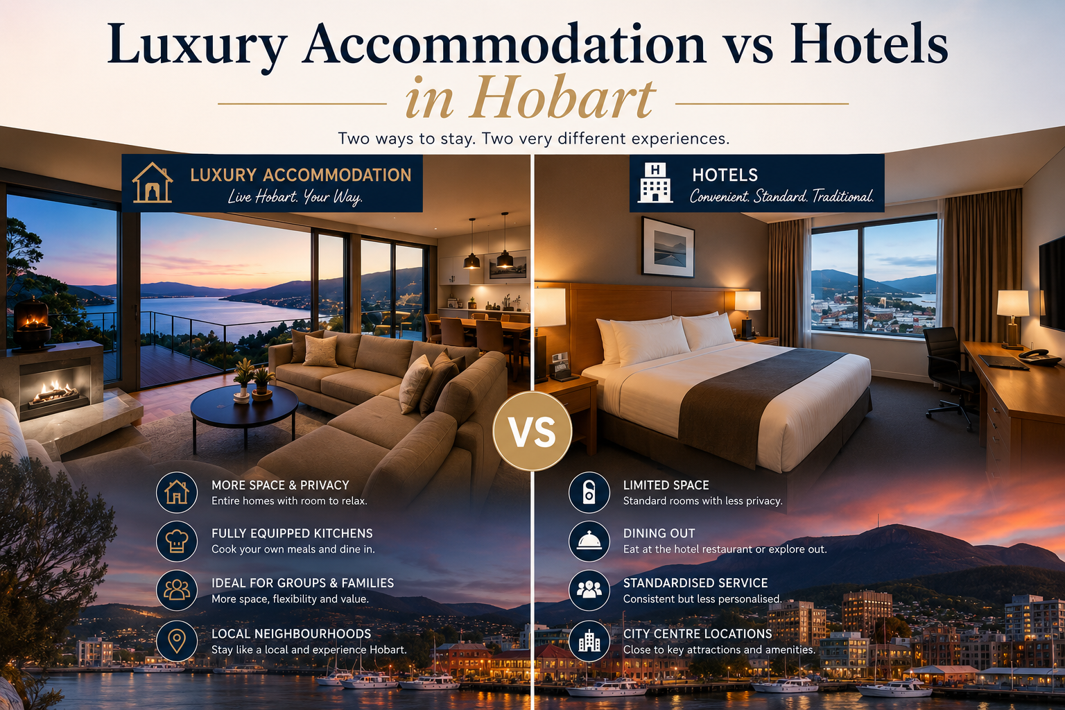 Luxury Accommodation vs Hotels in Hobart: Which Is Worth It in 2026?