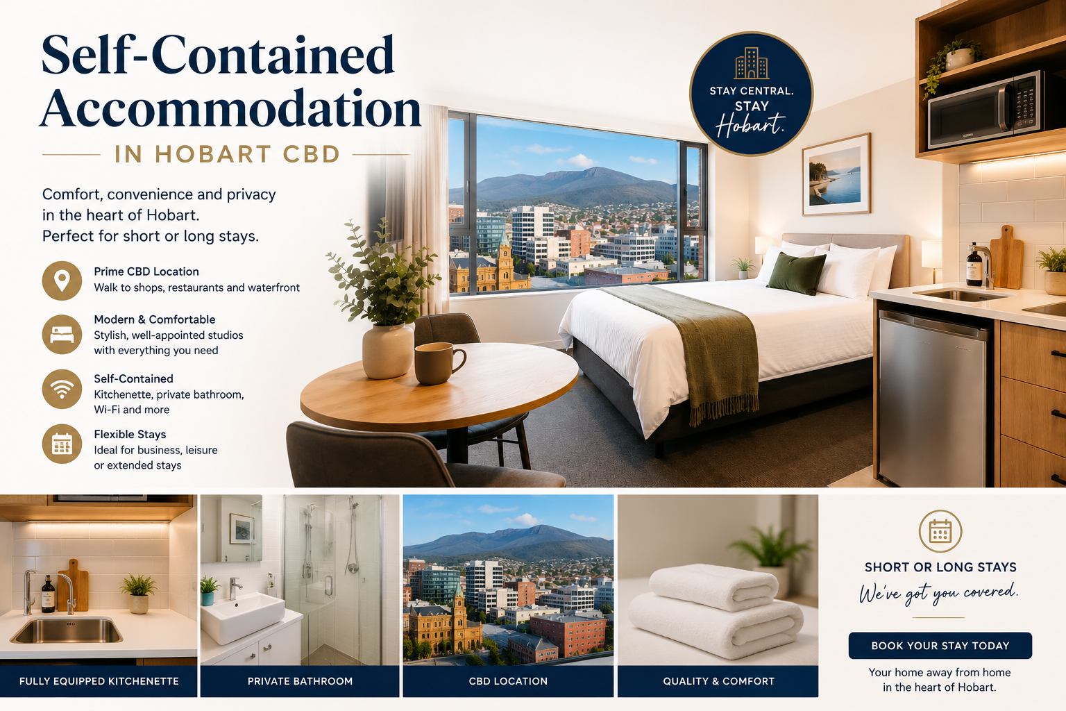 Self-Contained Accommodation Hobart CBD