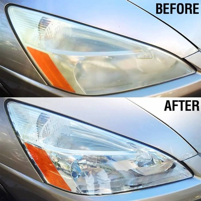 Headlight restoration is one of the many add-on services we offer