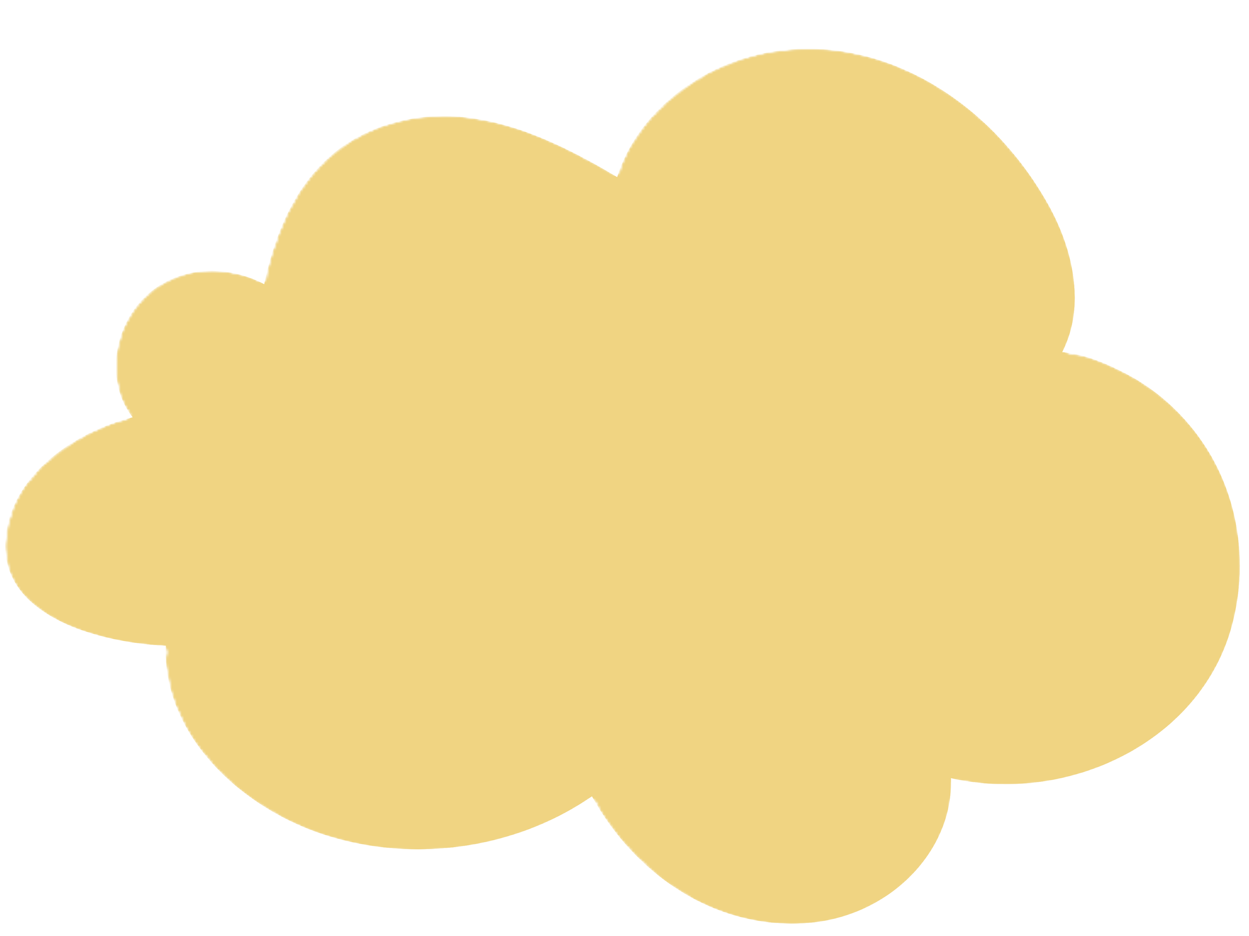 A cartoon-style illustration of a light tan, fluffy cloud.