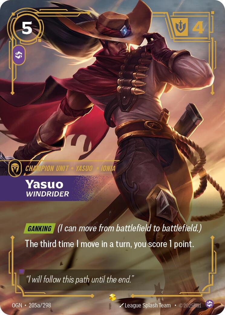 Yasuo - Windrider [Alternate Art] #205 Riftbound Origins