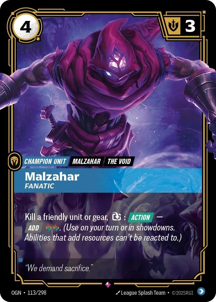 Malzahar - Fanatic #113 Riftbound Origins