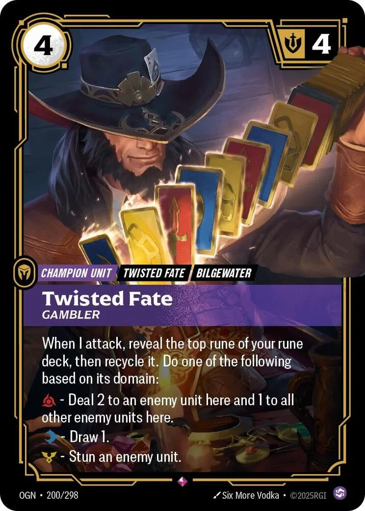 Twisted Fate - Gambler #200 Riftbound Origins
