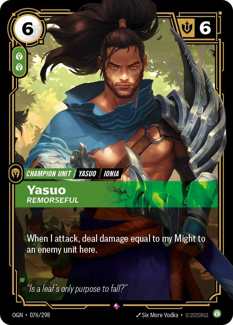 Yasuo - Remorseful #76 Riftbound Origins