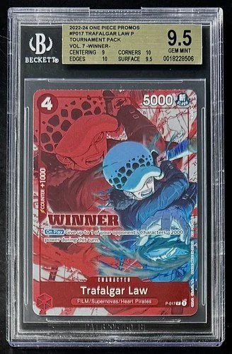 BGS 9.5 One Piece P-017 P Trafalgar Law - English - Tournament Pack - Graded