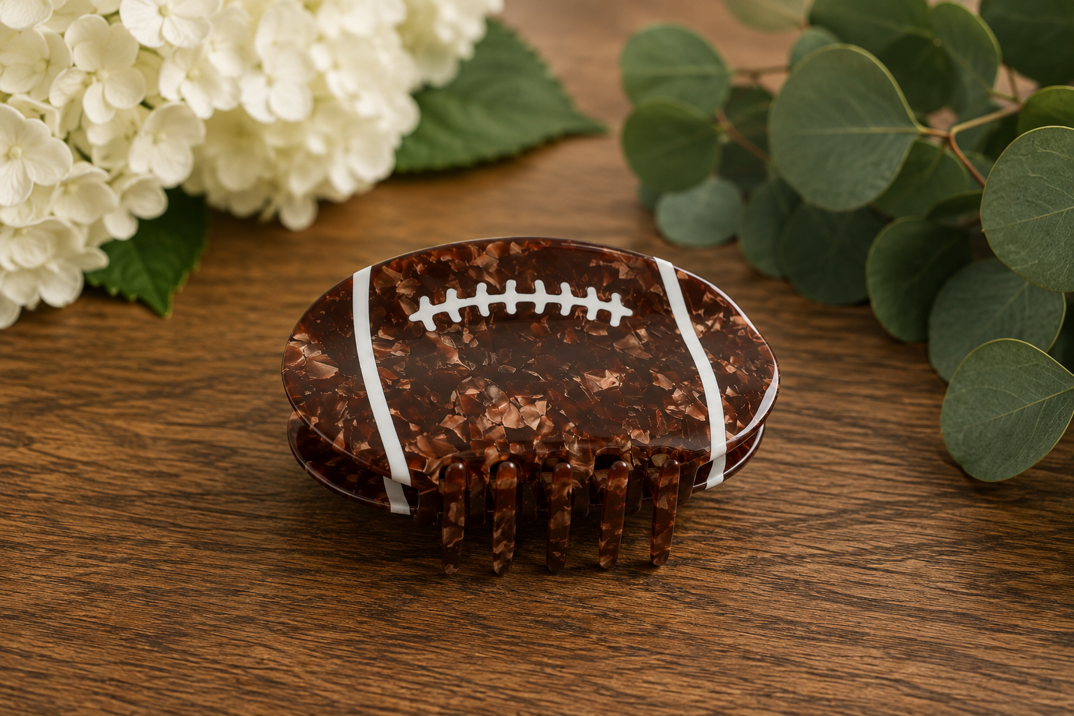 Football Claw Clip - Large | Game Day Hair Clip | Football Hair Accessory | Tailgate Gift