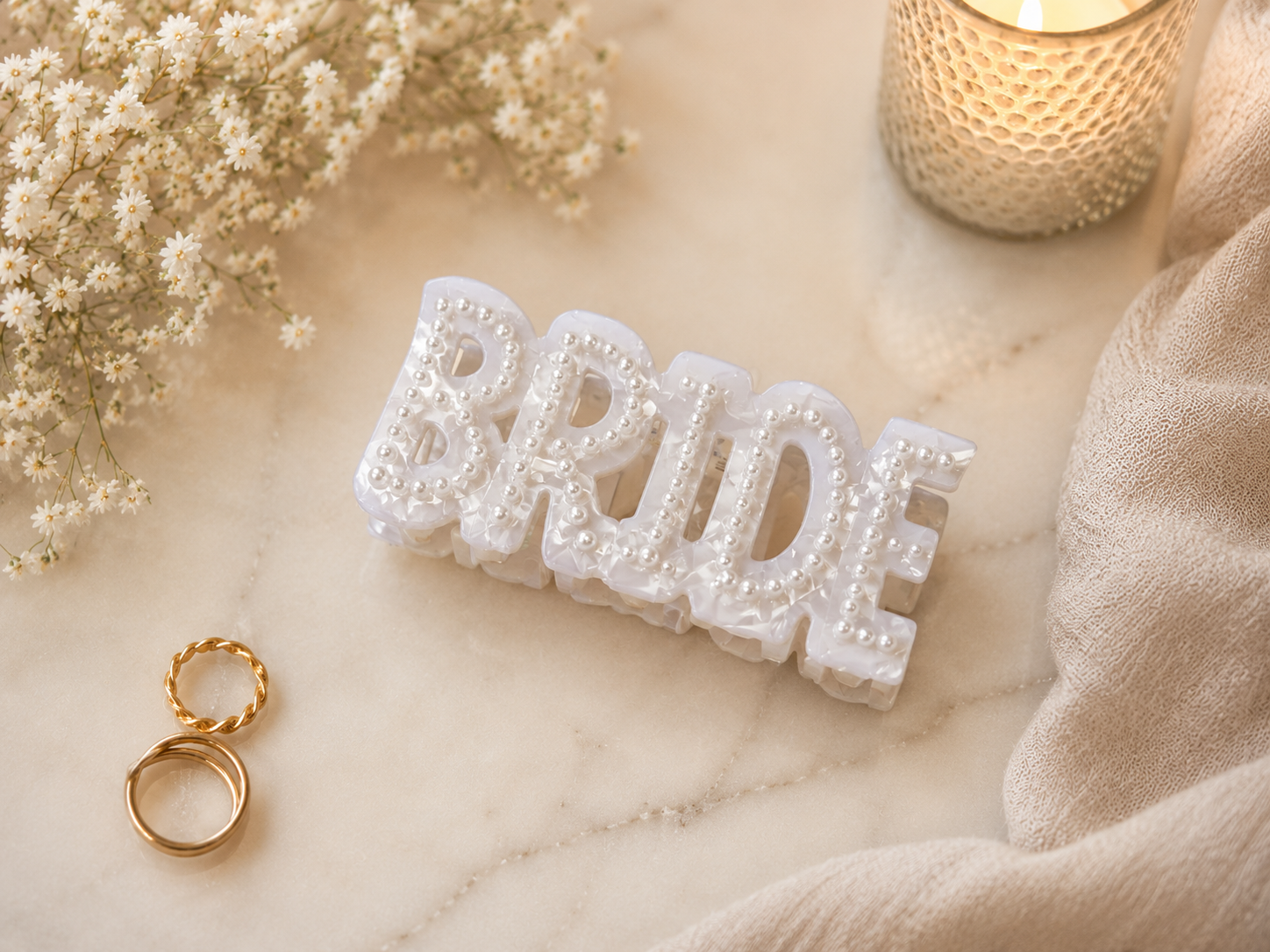 Pearl "BRIDE" Hair Claw Clip