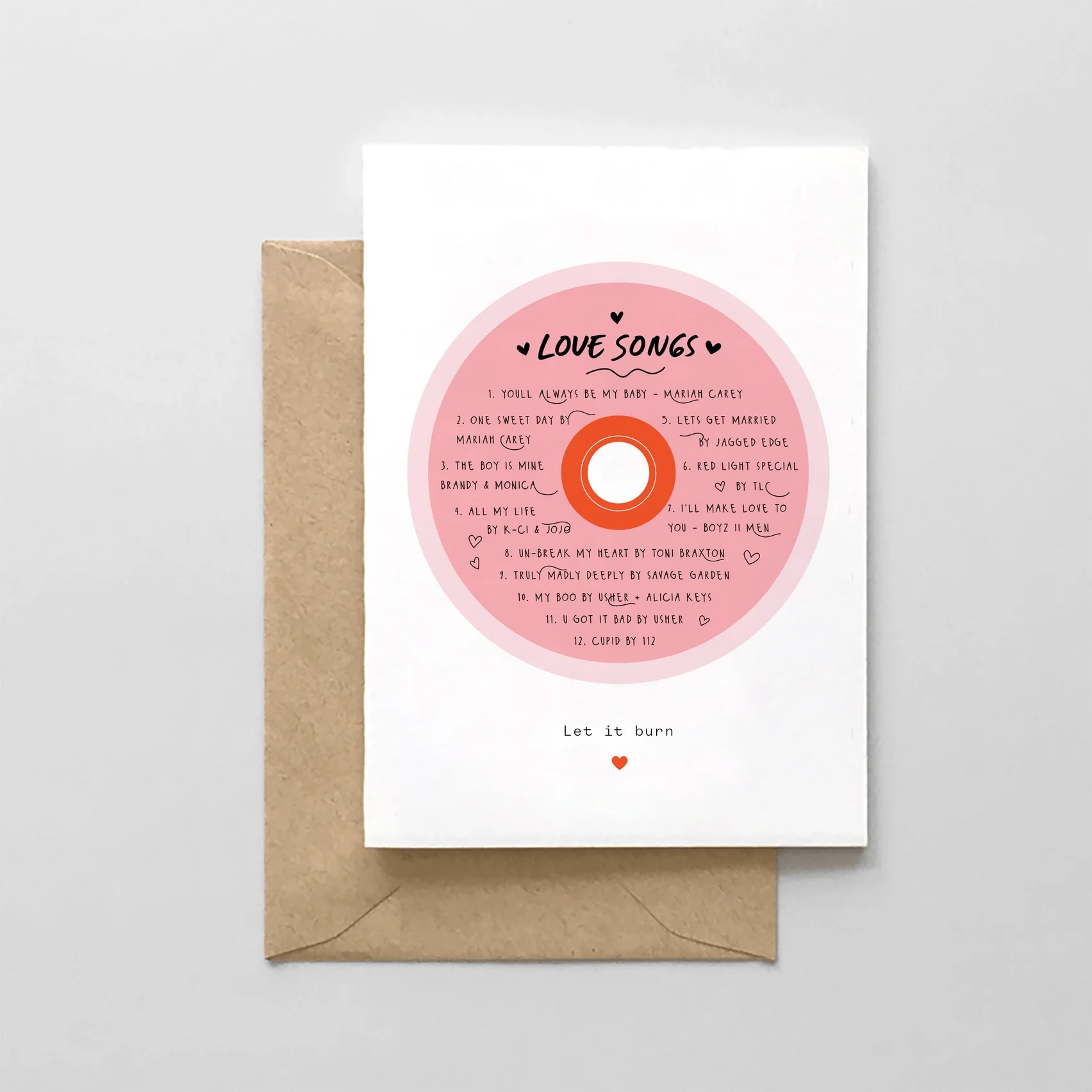 Love Songs Playlist Greeting Card