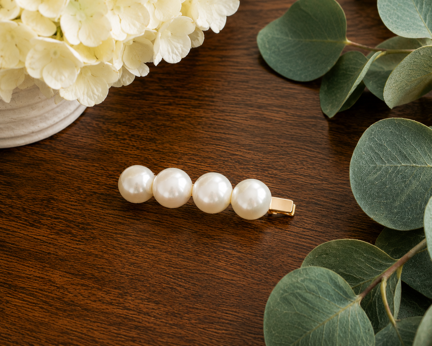 Pearl Barrette Hair Clip | Bridal & Bridesmaid Hair Accessory