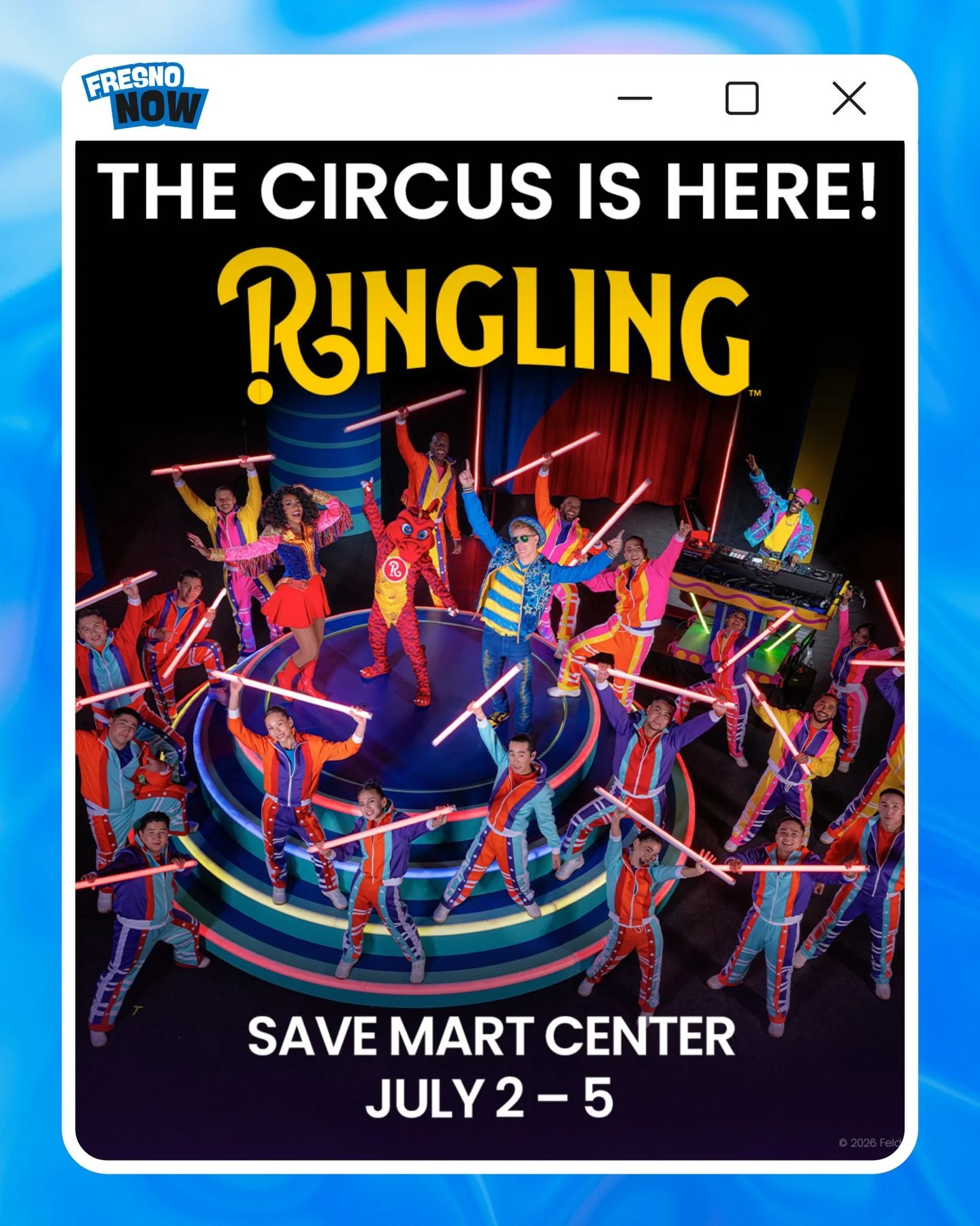 Yoo Fresno‼️The Greatest Show On Earth is officially headed to The Save Mart Center and you do NOT want to miss this massive glow-up‼️🎪✨

The all-new Ringling Bros. and Barnum &amp; Bailey&reg; is taking over the Save Mart Center. We&rsquo;re talkin
