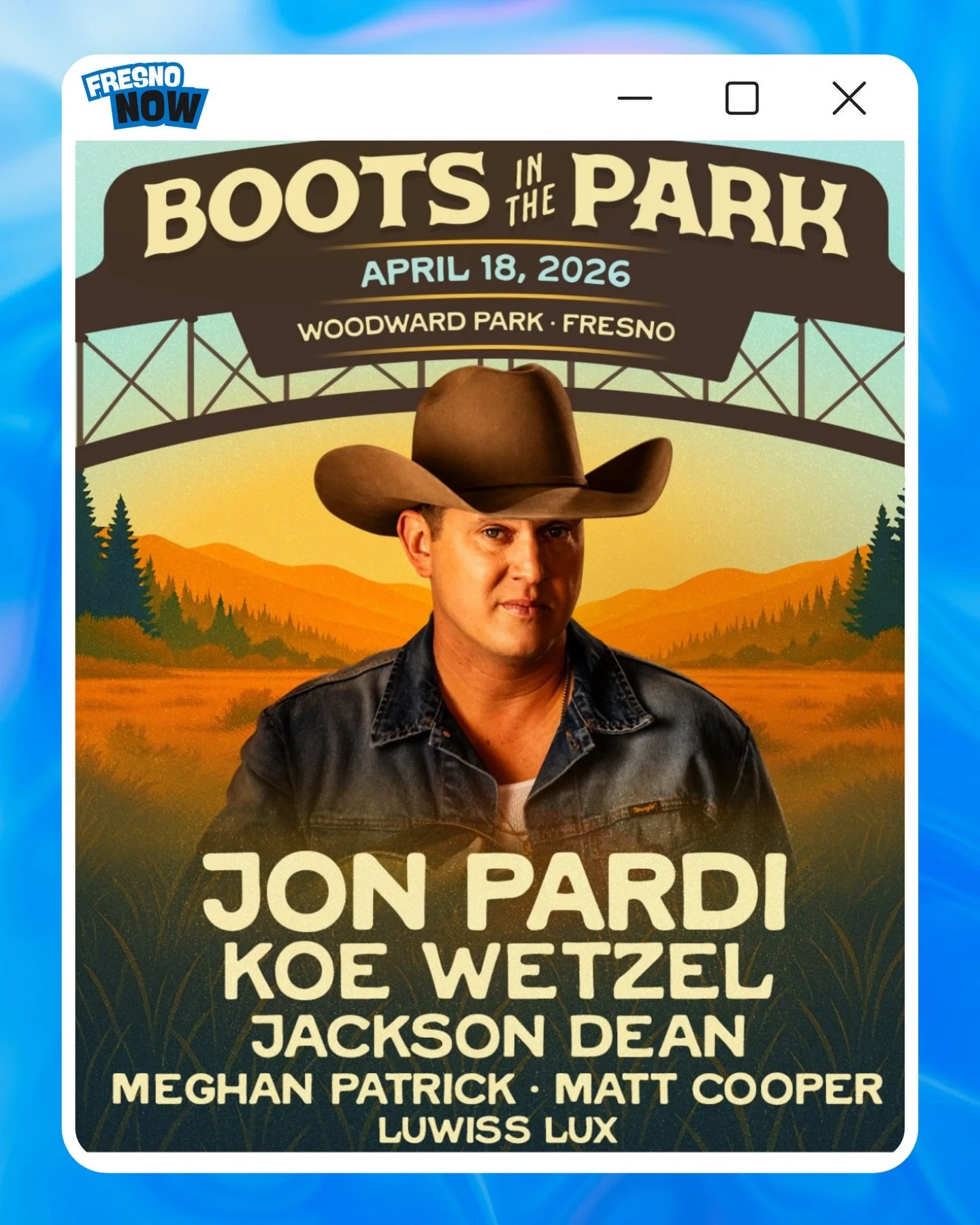 Yoo Fresno‼️Dust off those boots because Boots in the Park is officially taking over Woodward Park tomorrow for the ultimate country music party‼️🤠

The Details
📍Location: Woodward Park | 7775 N Friant Rd, Fresno, CA
🗓️ Date: Saturday, April 18, 2