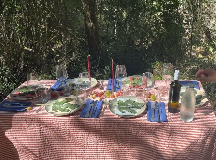 Lunch at Vrontos Waterfall, Greece.