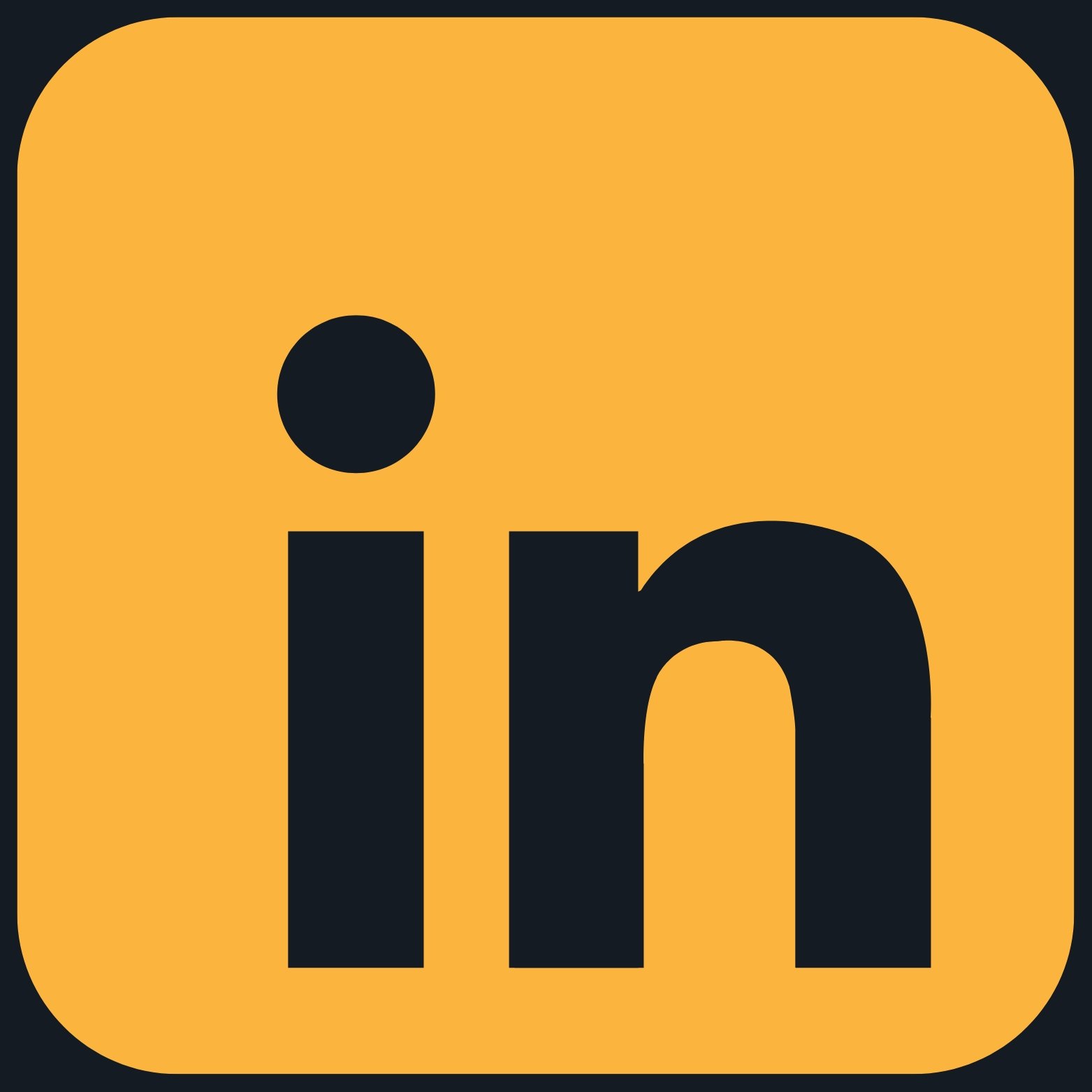 LinkedIn logo with yellow background and black lowercase letters 'in'