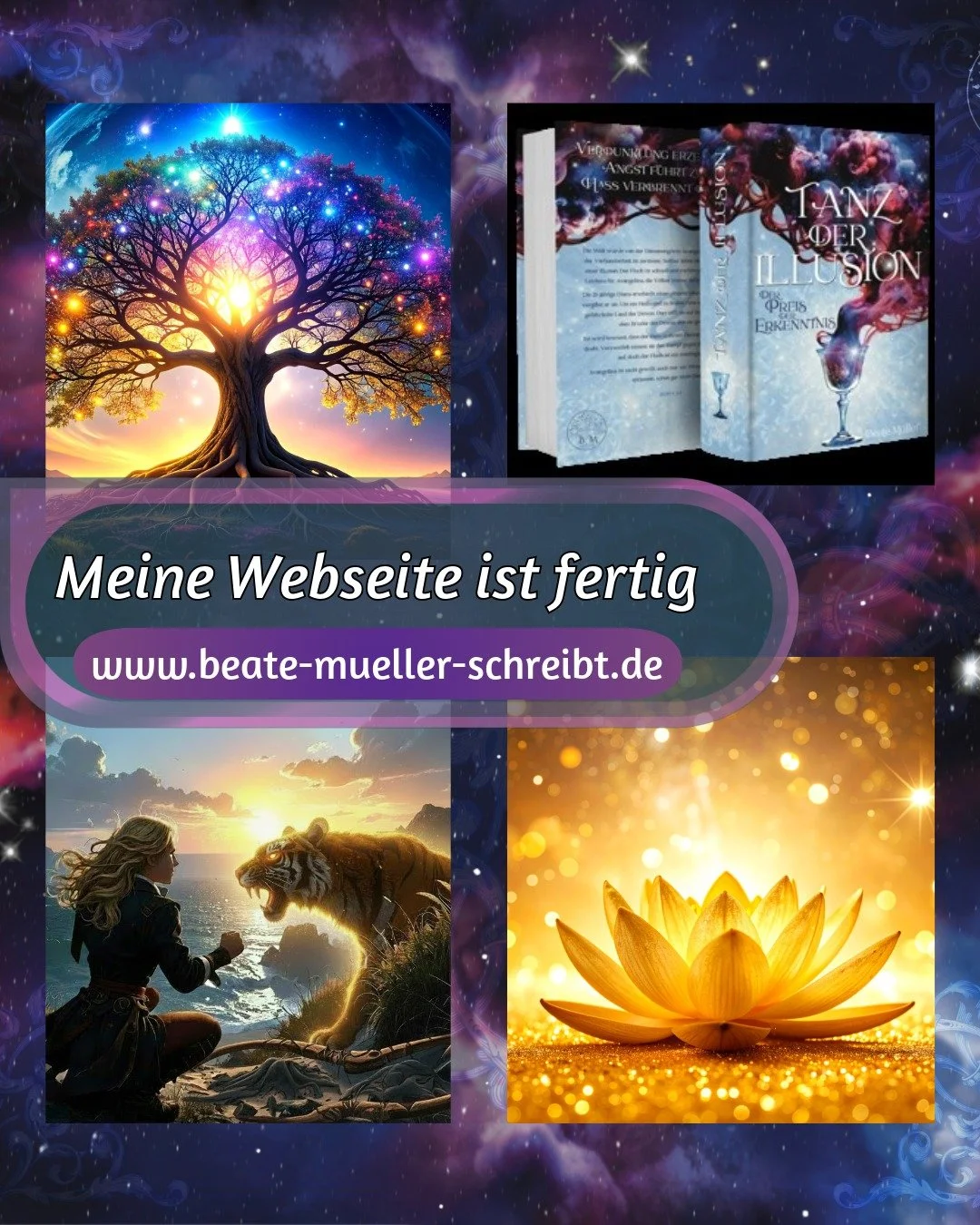 🌟Tauche ein in die Magie, die alles durchdringt.🌙💫

🌈Es ist endlich soweit. Meine Webseite ist online gegangen. K&uuml;nftig kannst du dich dort &uuml;ber mich und meine magische Welt Abriana informieren.🌈
Hier gibt es Hintergr&uuml;nde zum Buch