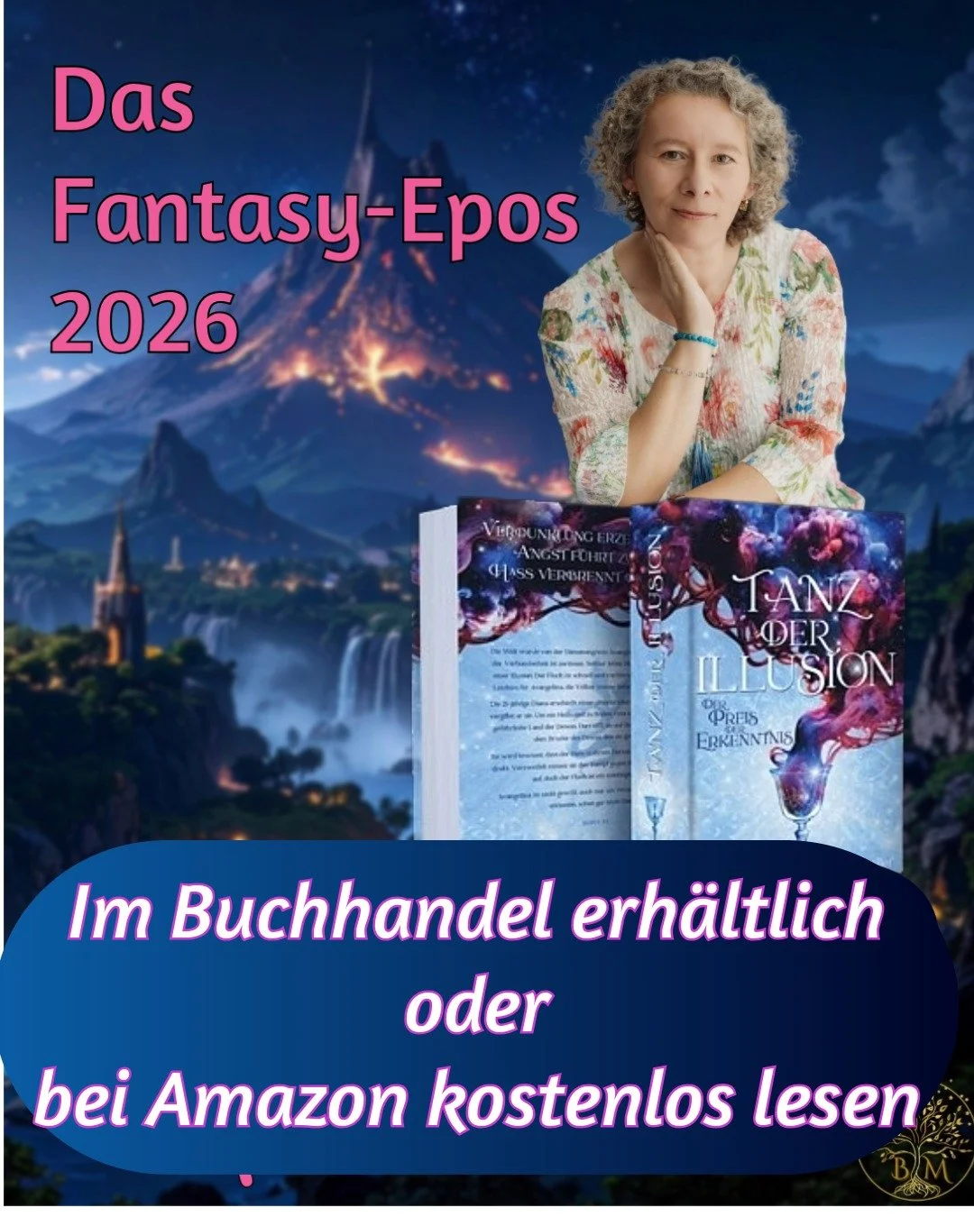 Hallo, ich bin Beate, Deb&uuml;t-Autorin im Genre Epische Fantasy. 
Der erste Band von "Tanz der Illusion" ist seit 2. April erh&auml;ltlich. 

Es geht um:
🤬Einen Fluch der die Herzen in Schatten h&uuml;llt
💢Um eine junge Frau, die vergif