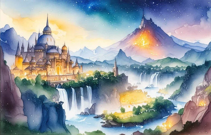 Aquarellbild von der Roman-Welt Abriana