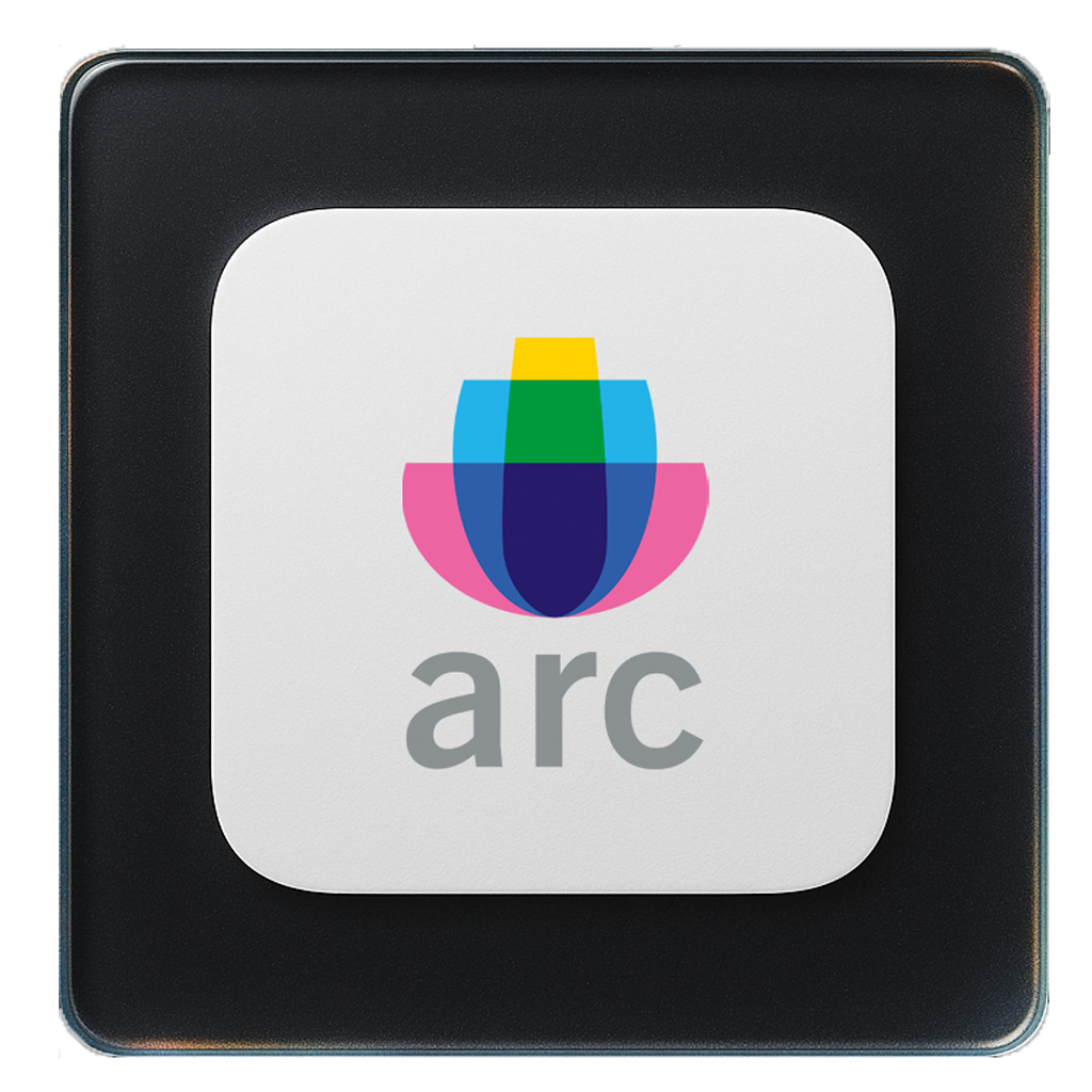 Apple ARC app icon with a colorful geometric shape and the word 'arc' underneath.