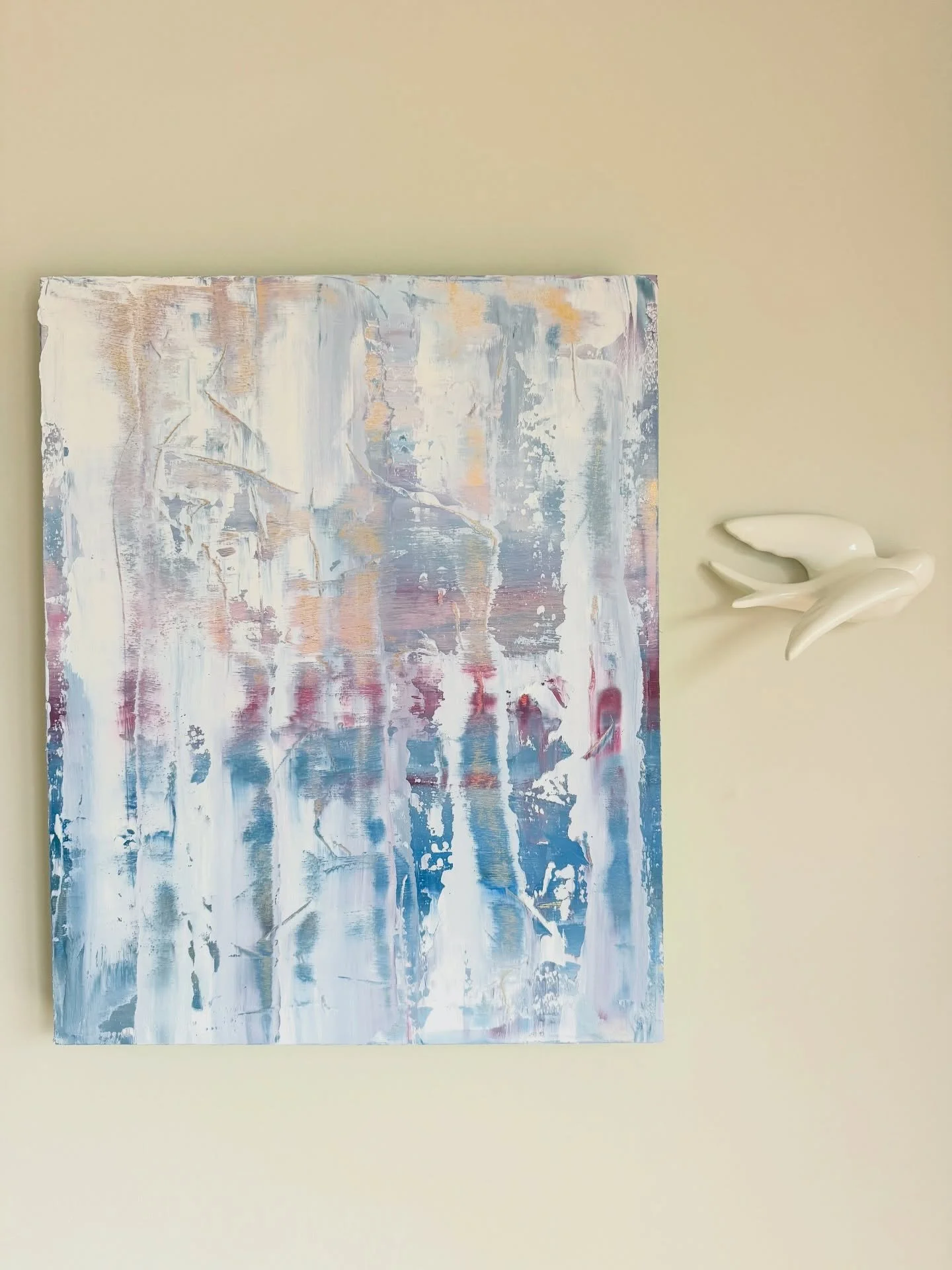 Gold leaf underneath and lots of 
t E x T u r e. 

Oil on wooden panel, 12x18 inches. $495.