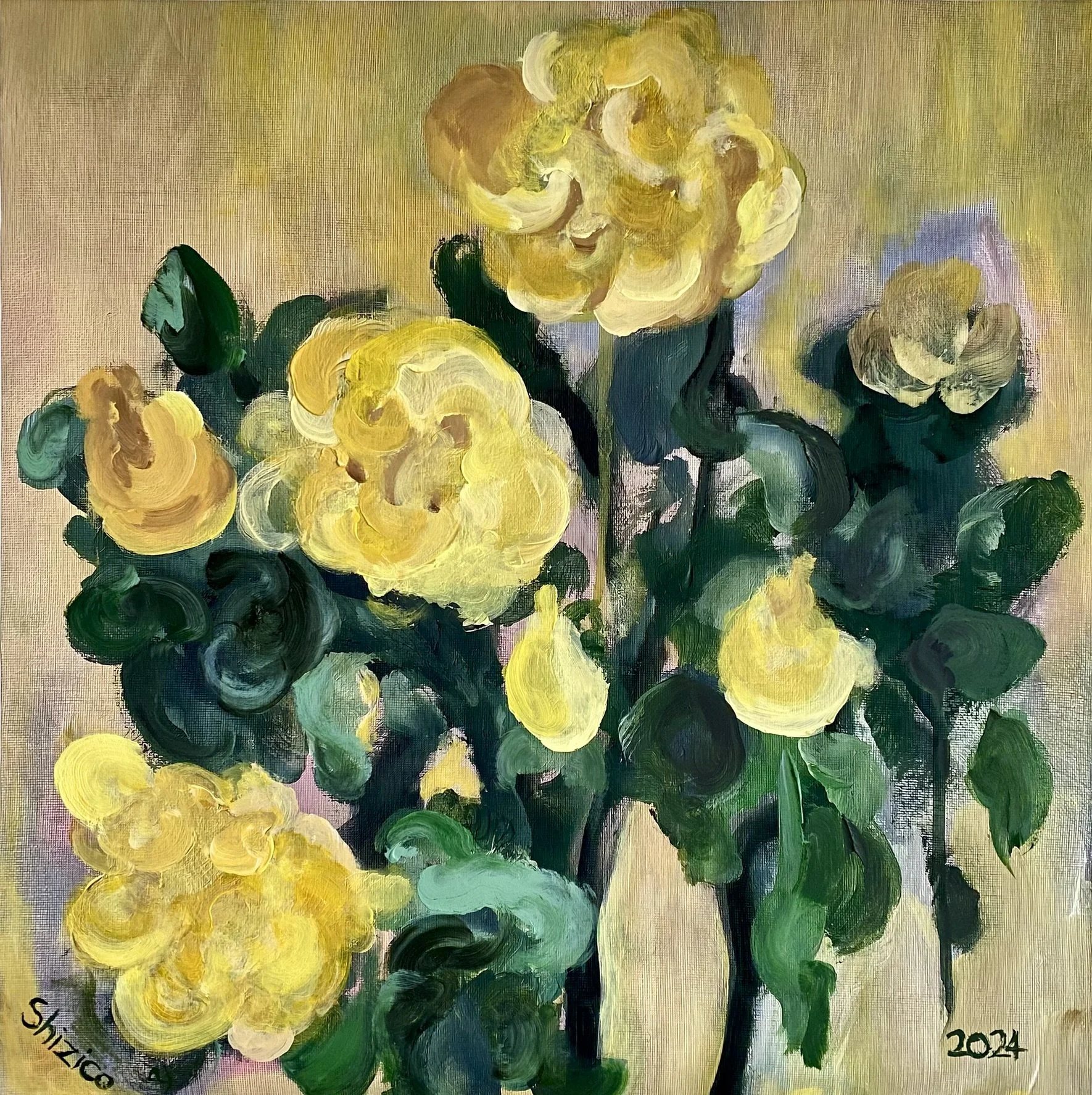 Rosarian Hand painted Limited of 3-Rare Large Square format