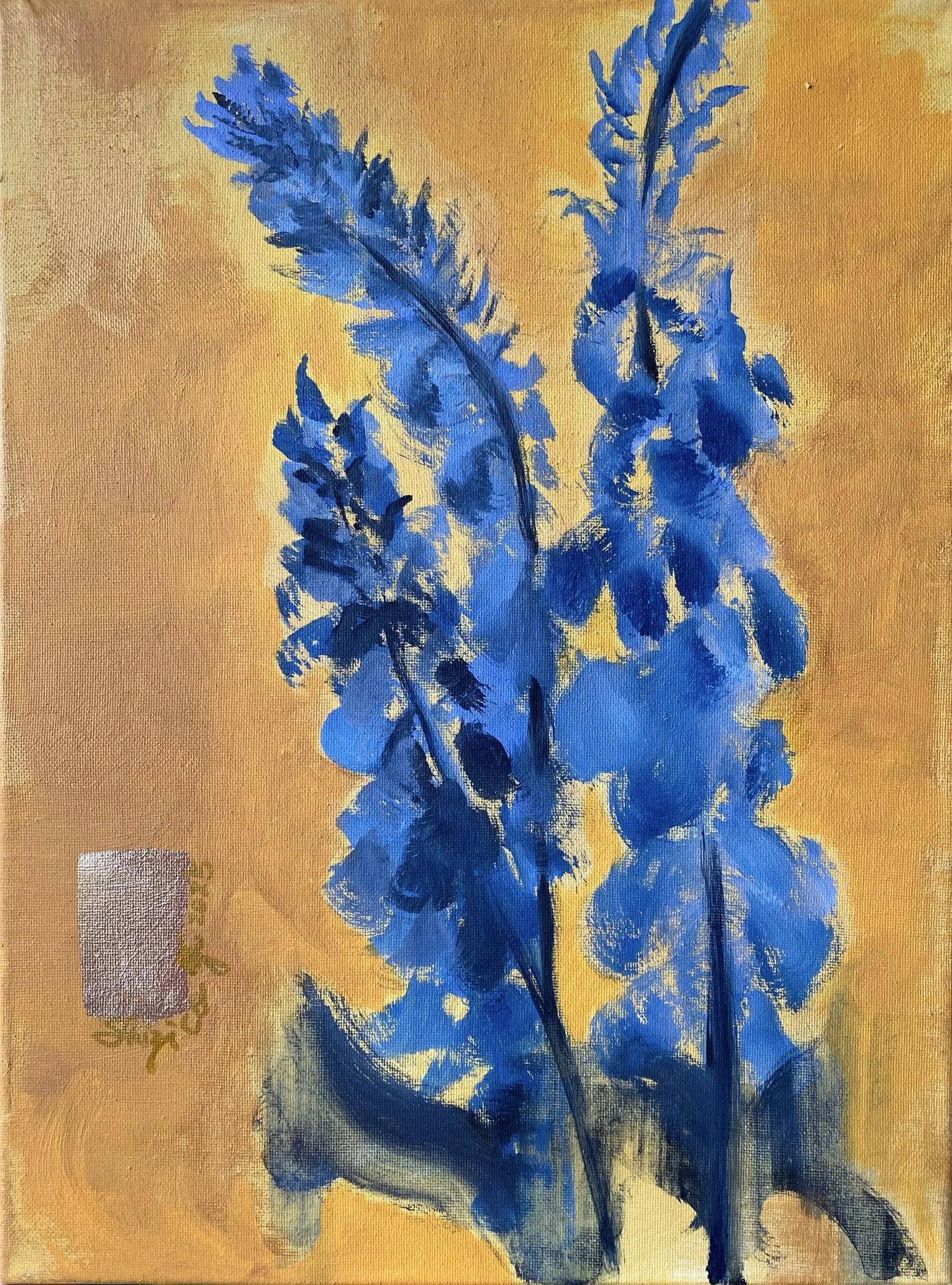 Foxgloves Blue in Yellow-Summer Bloom series